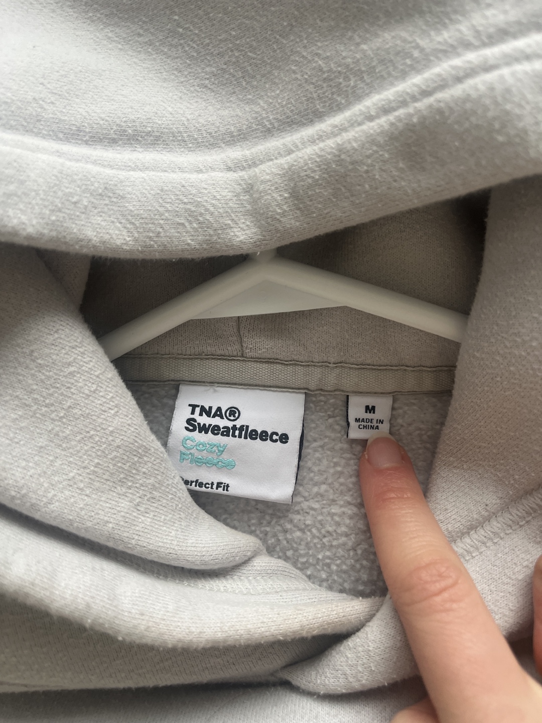 TNA Sweatfleece Cozy Fleece Hoodie - Size M ICE GREY - photo 2