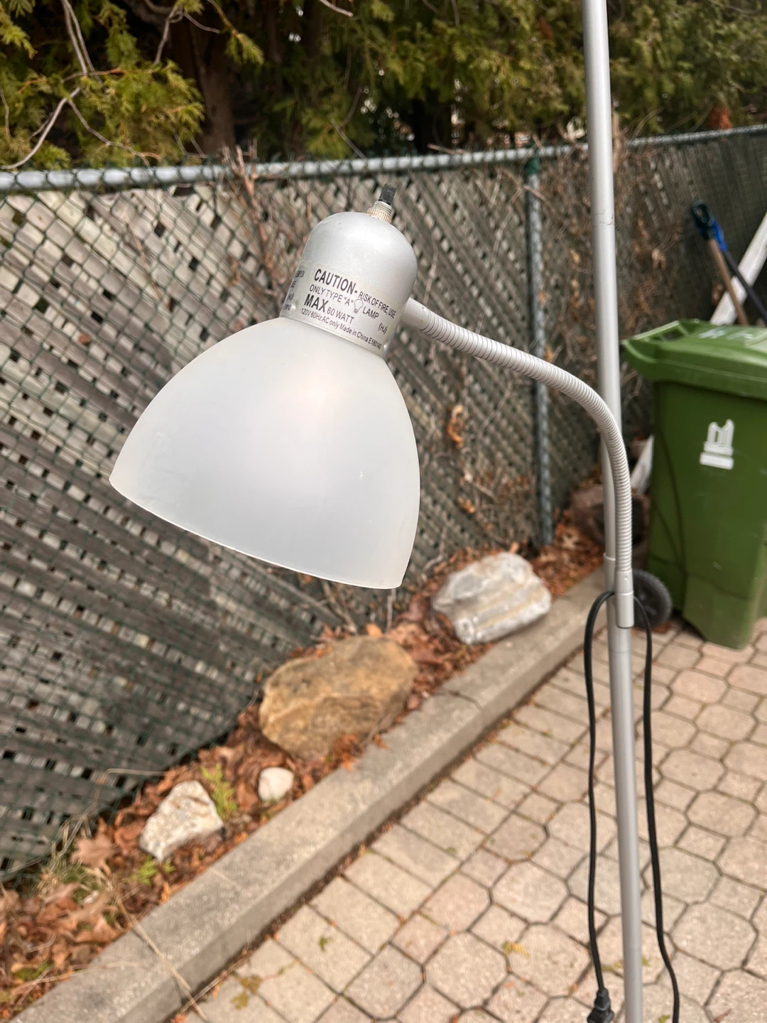 Silver Floor Lamp with Frosted Shade