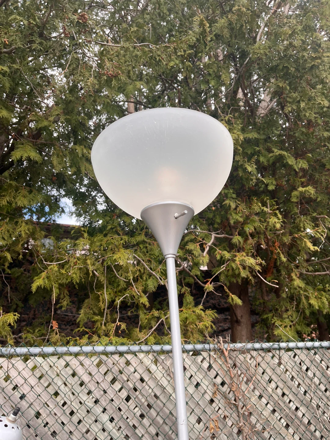 Silver Floor Lamp with Frosted Shade - photo 2