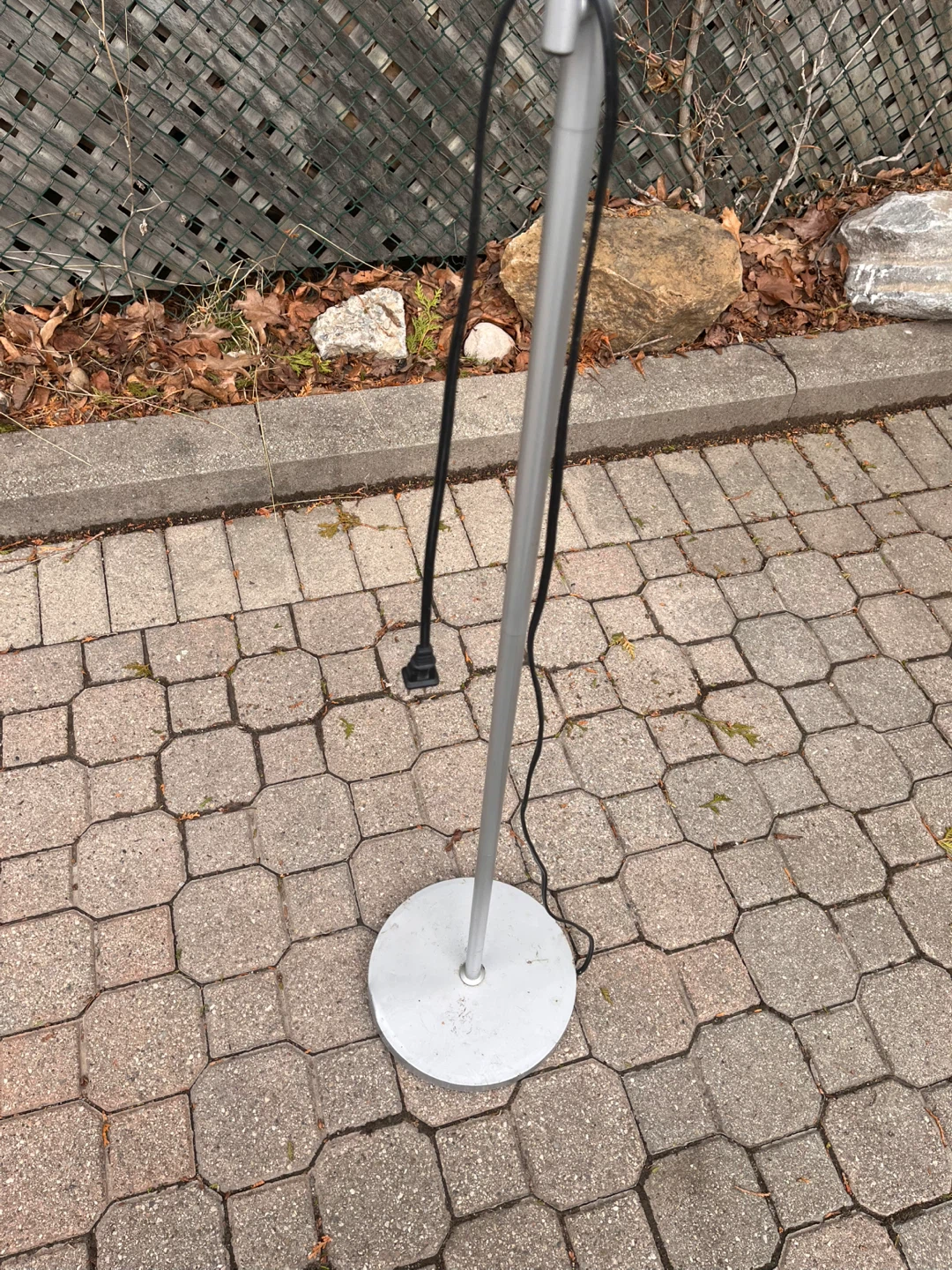 Silver Floor Lamp with Frosted Shade - photo 3