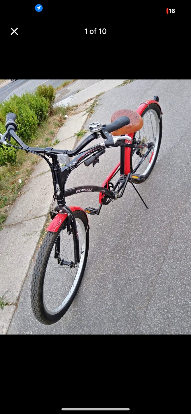 Supercycle Pedro Cruiser Bike - Red & Black
