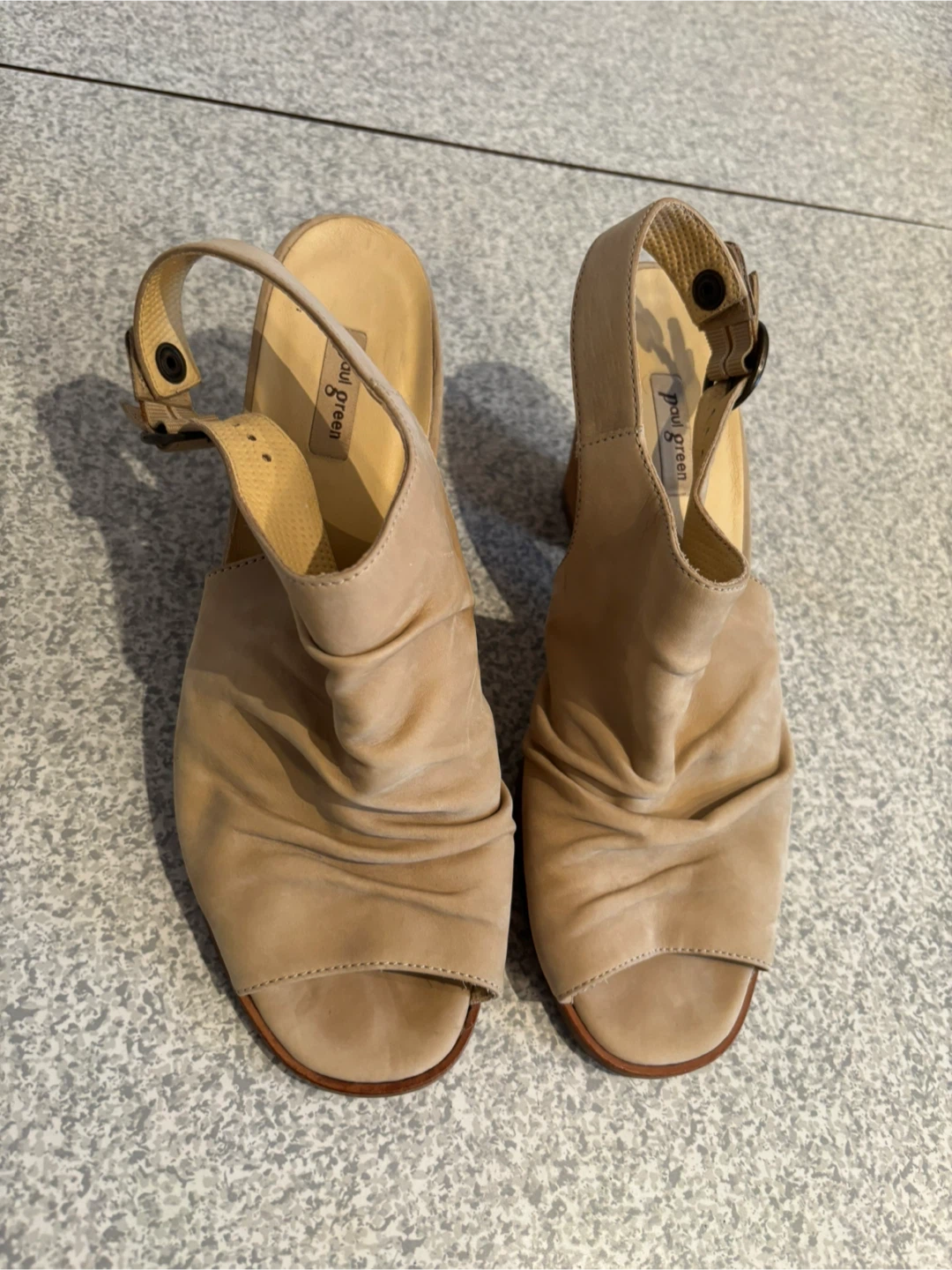 Paul Green Women's Beige Suede Sandals 6.5 UK / 40 EU