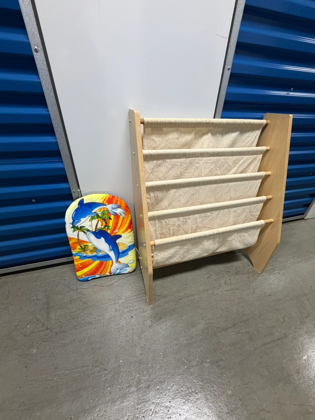 Wooden Kids Bookshelf with Fabric Shelves - photo 2