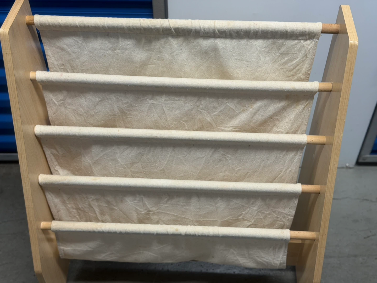 Wooden Kids Bookshelf with Fabric Shelves - photo 4
