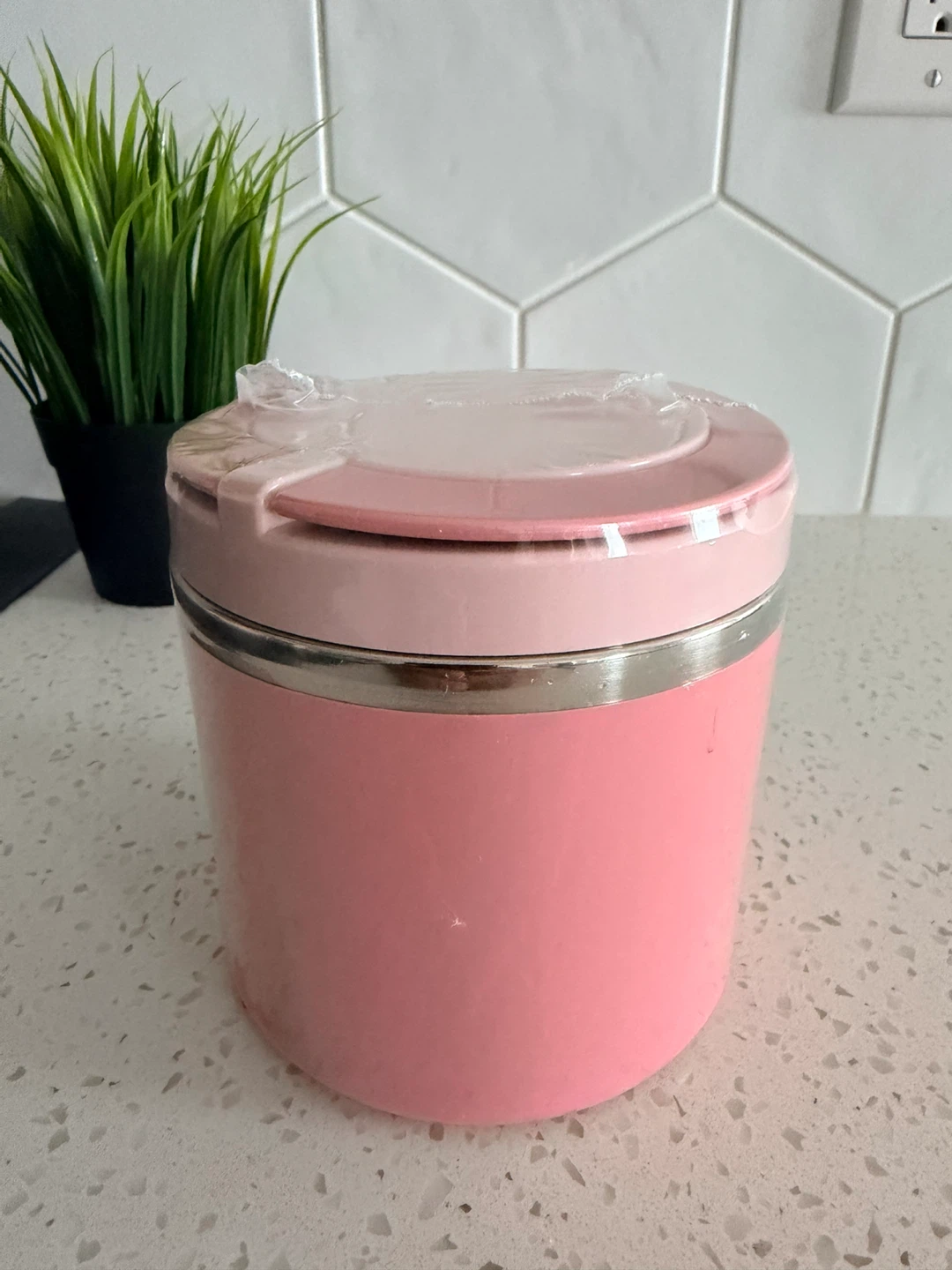 630ml Stainless Steel Food Container Pink Breakfast Soup Cup - photo 2