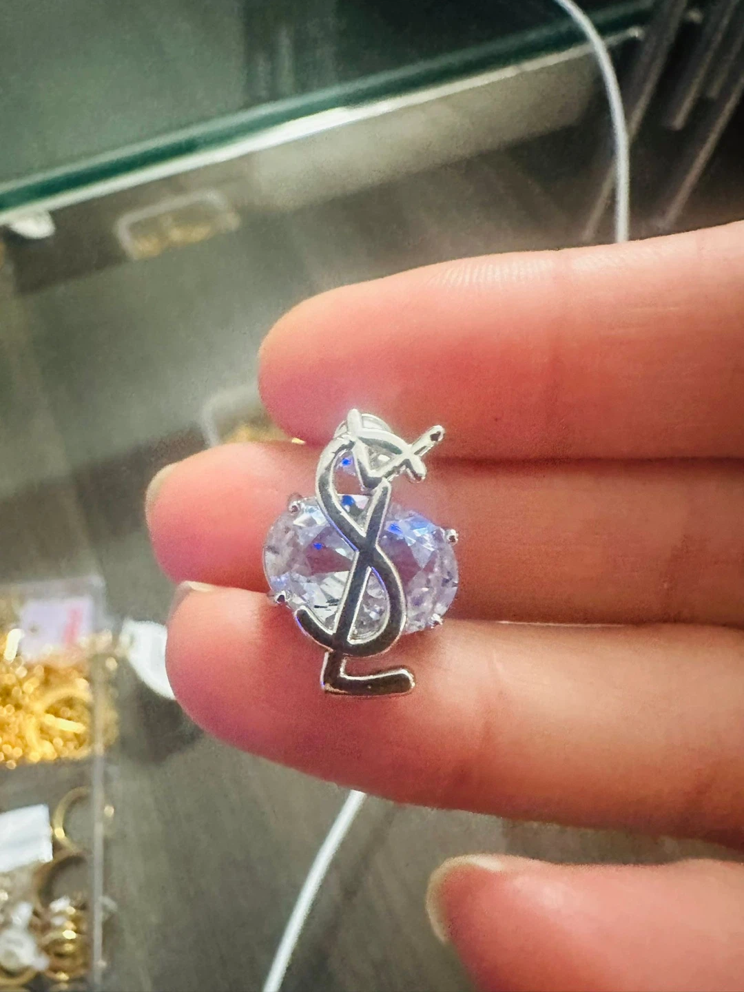 Earrings - Silver Crystal Studs - photo 2