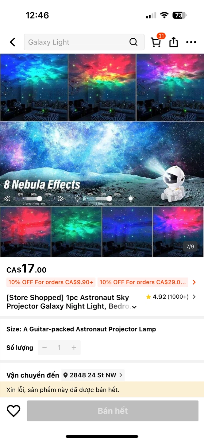 Astronaut Sky Projector Galaxy Night Light - photo 2
