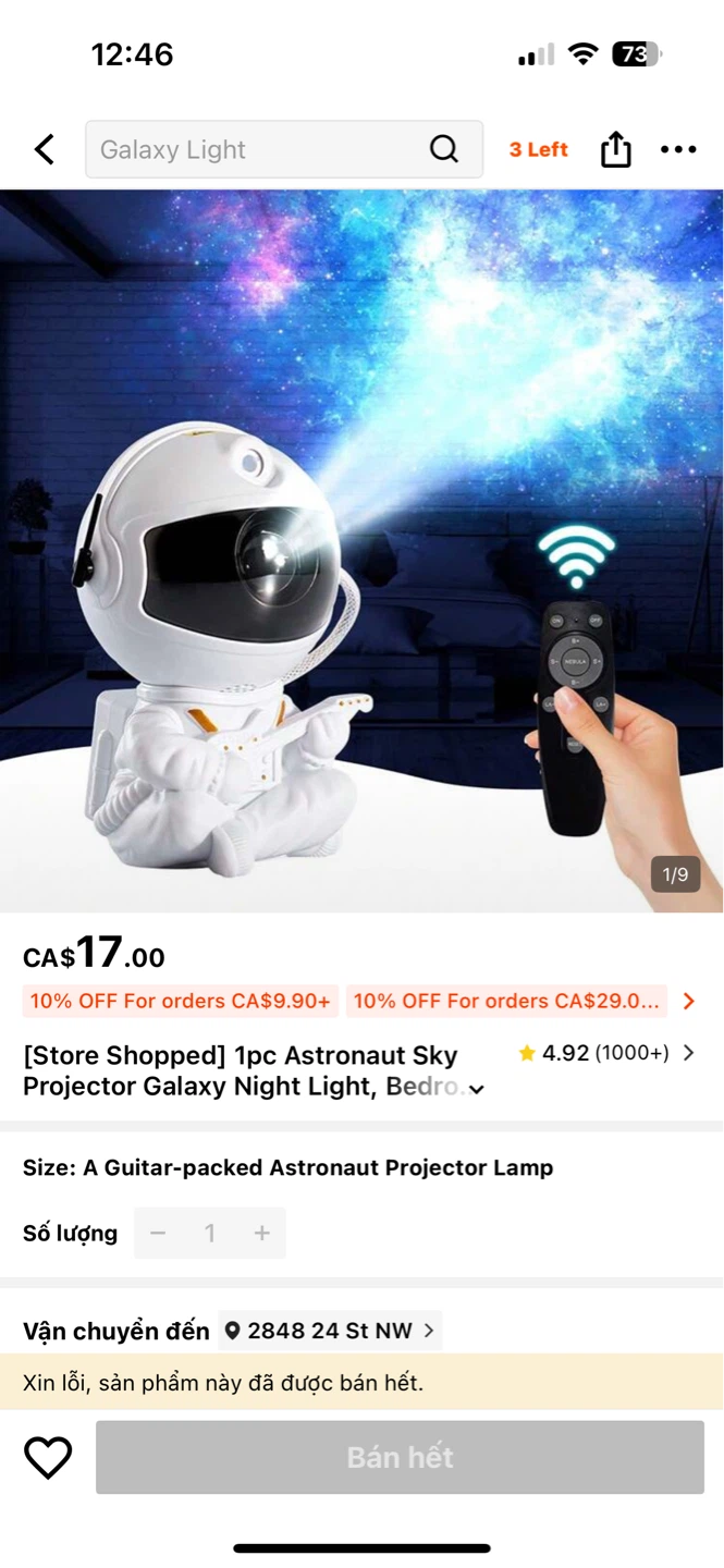 Astronaut Sky Projector Galaxy Night Light