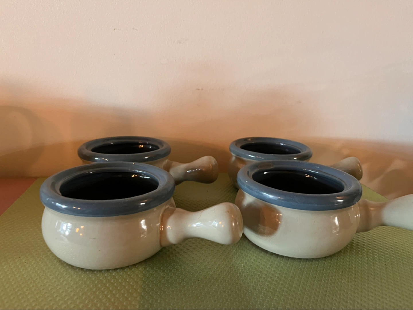 4 Ceramic Onion Soup Crocks