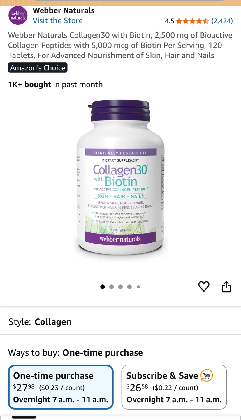 Webber Naturals Collagen30 with Biotin Supplement - photo 5