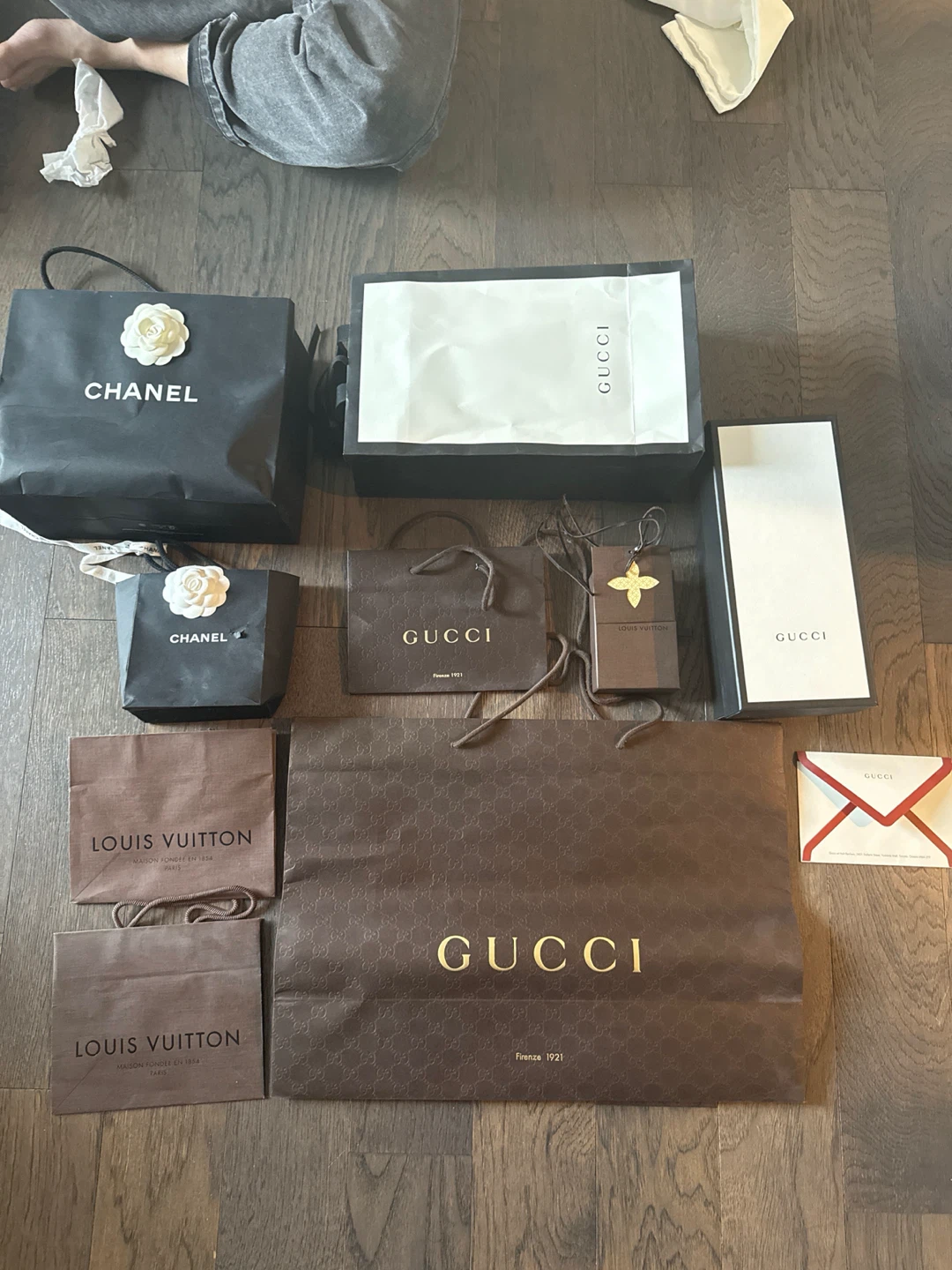 Luxury Shopping Bags and Boxes - Chanel, Gucci, Louis Vuitton