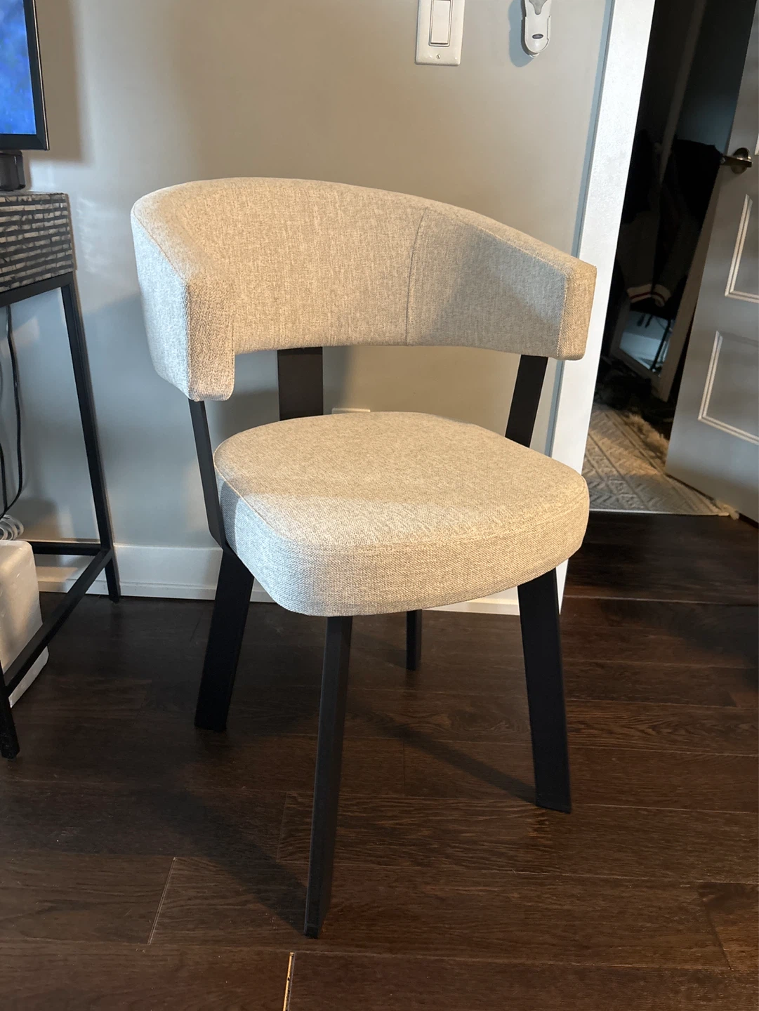 Light Grey Upholstered Dining Chair