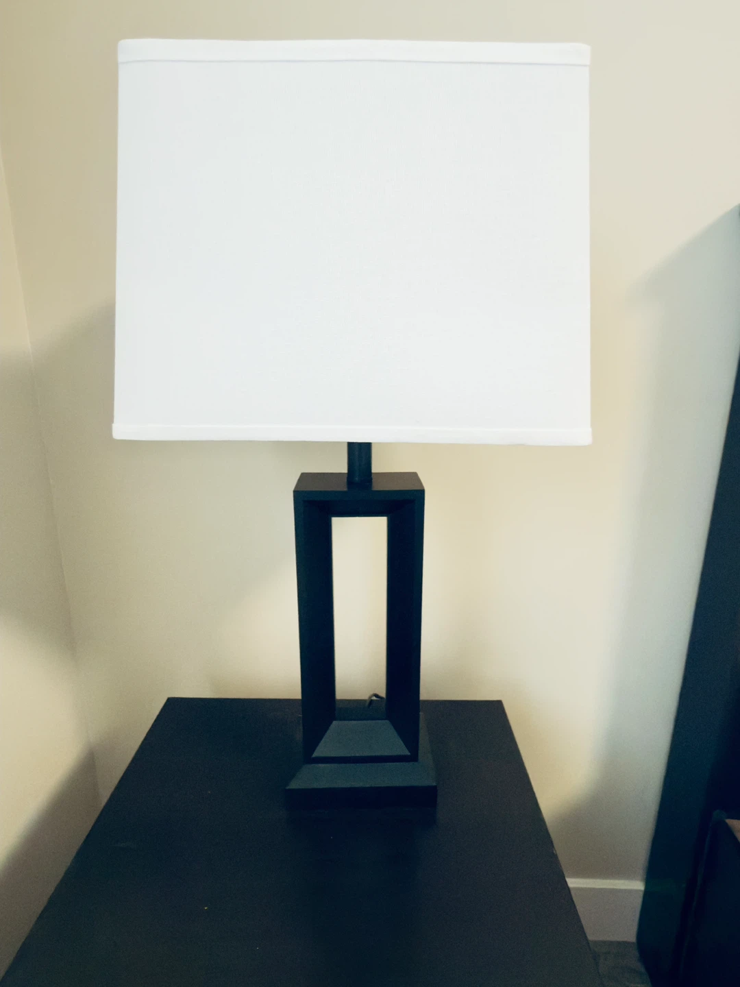 Set of 2 Black Modern Table Lamps with White Shades - photo 2