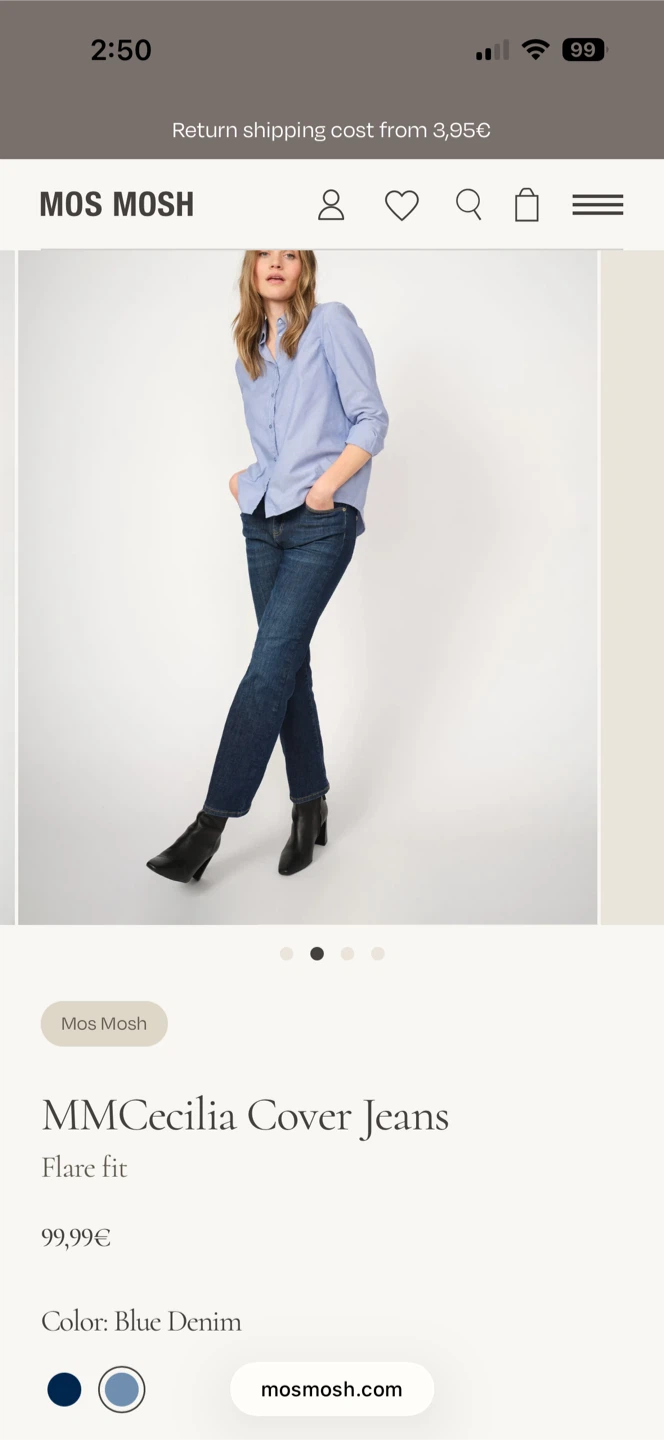 Mos Mosh Cecilia Cover Jeans - Flare Fit - Blue Denim