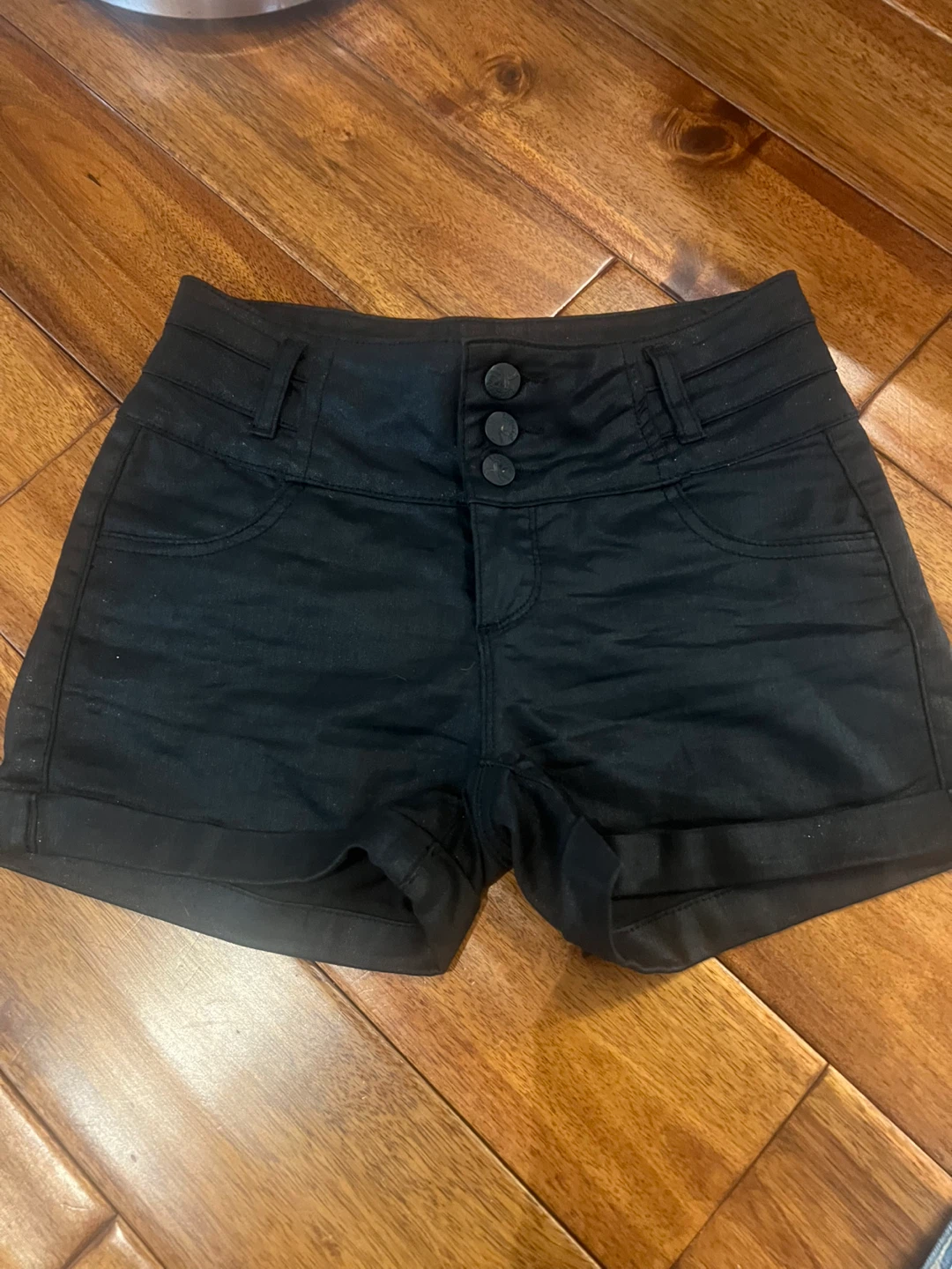 Black High-Waisted Shorts - photo 2