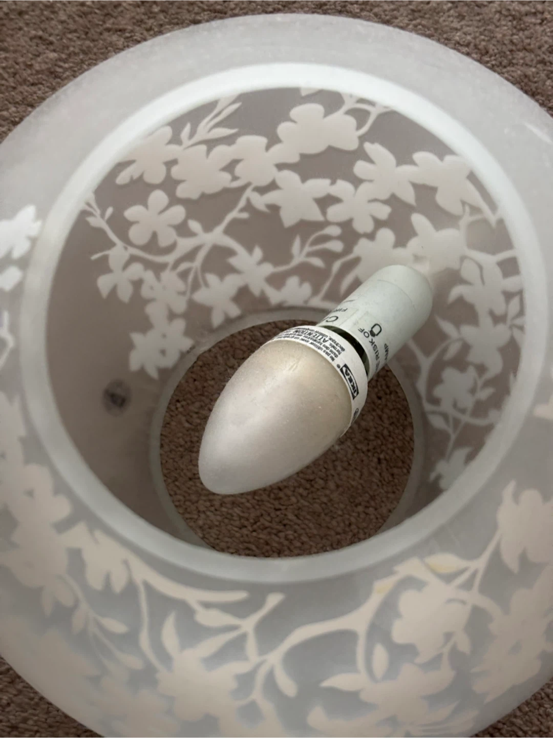 IKEA Floral Frosted Glass Lamp - photo 2