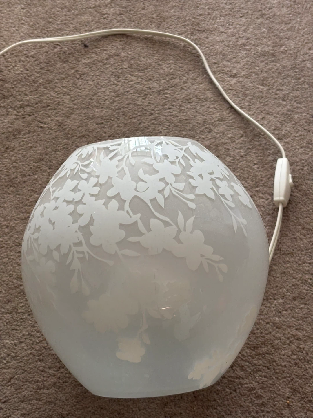 IKEA Floral Frosted Glass Lamp