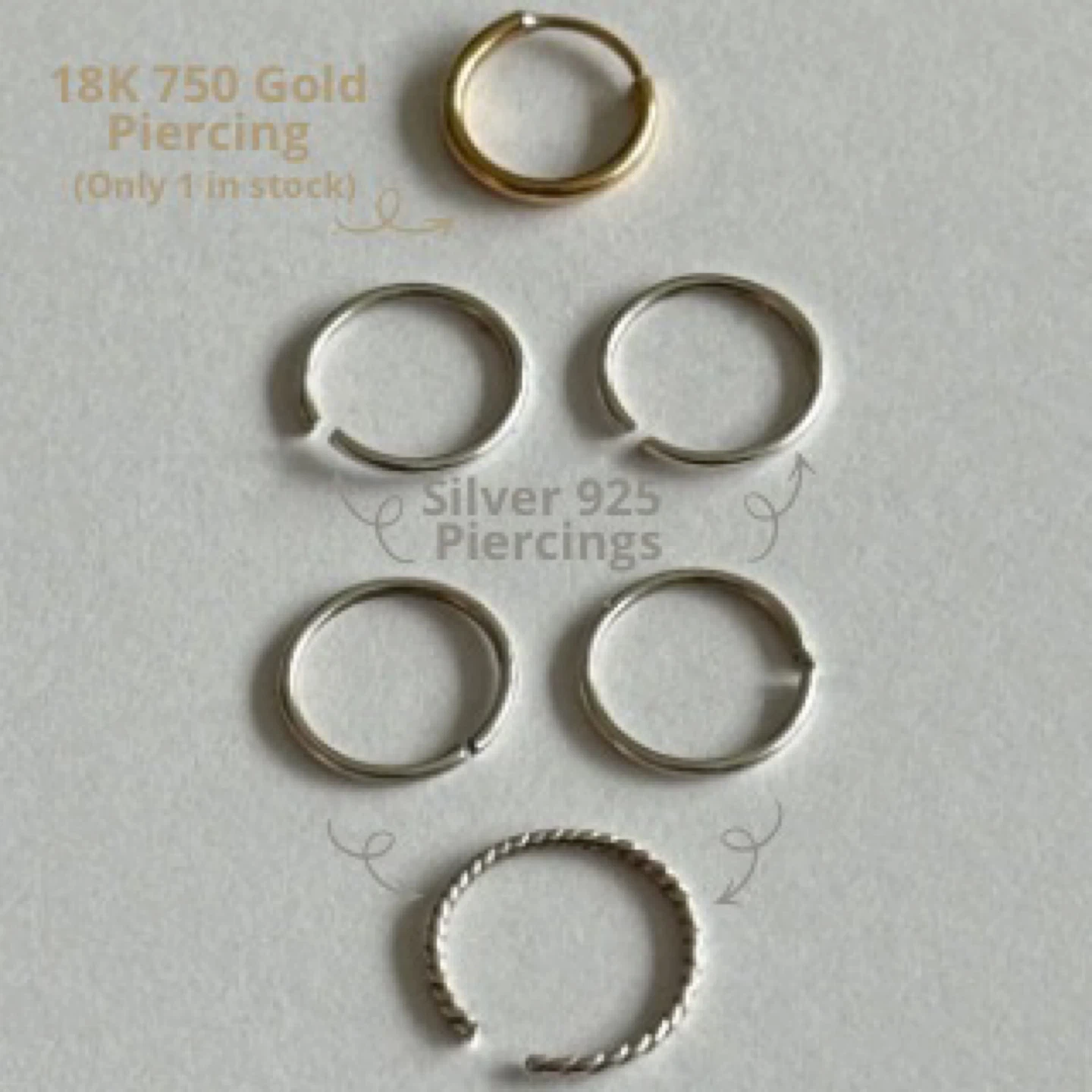 18K 750 Gold and 925 Silver Earring/Piercing - photo 2