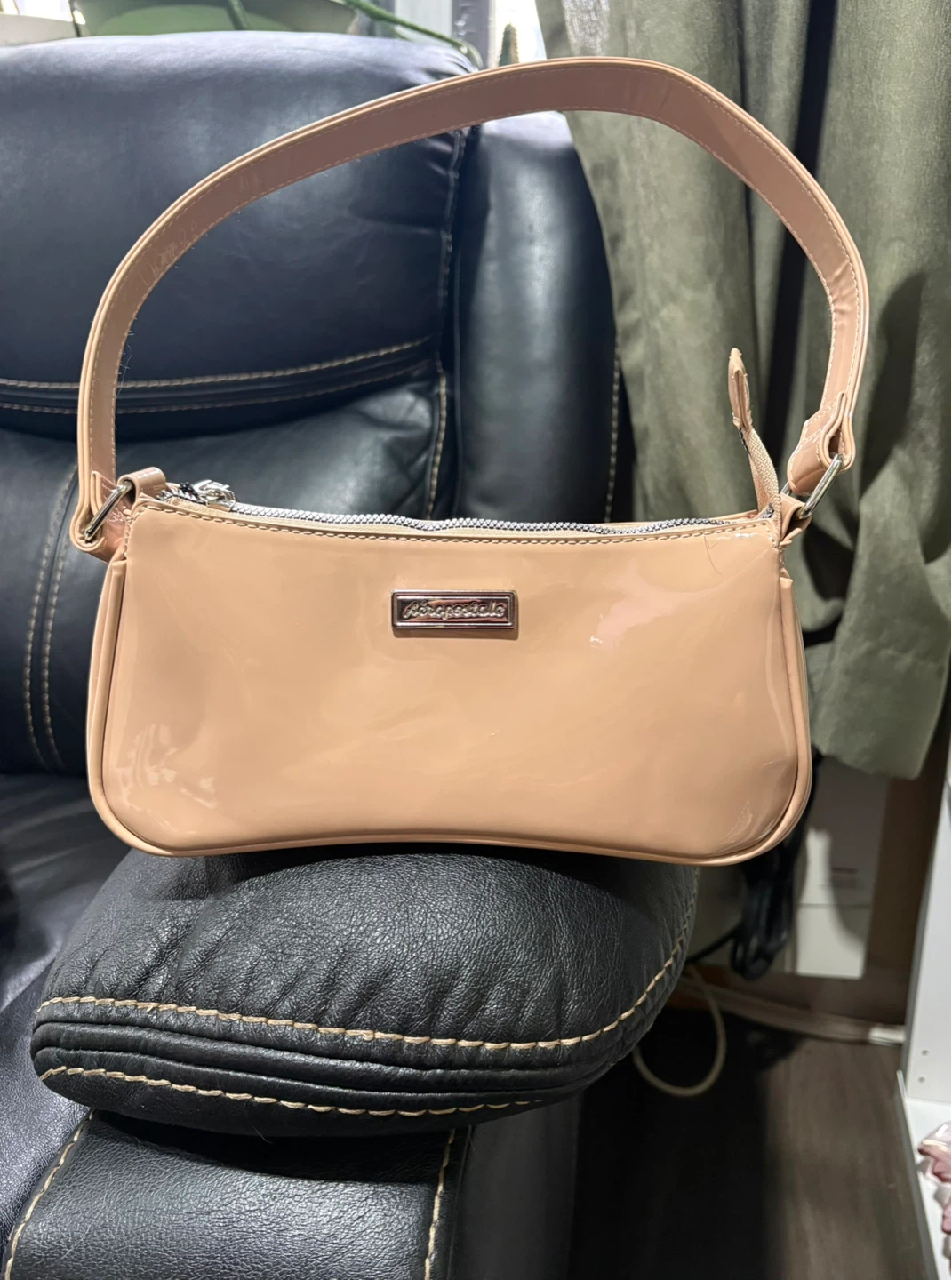 Aeropostale Shoulder Bag - Nude Patent