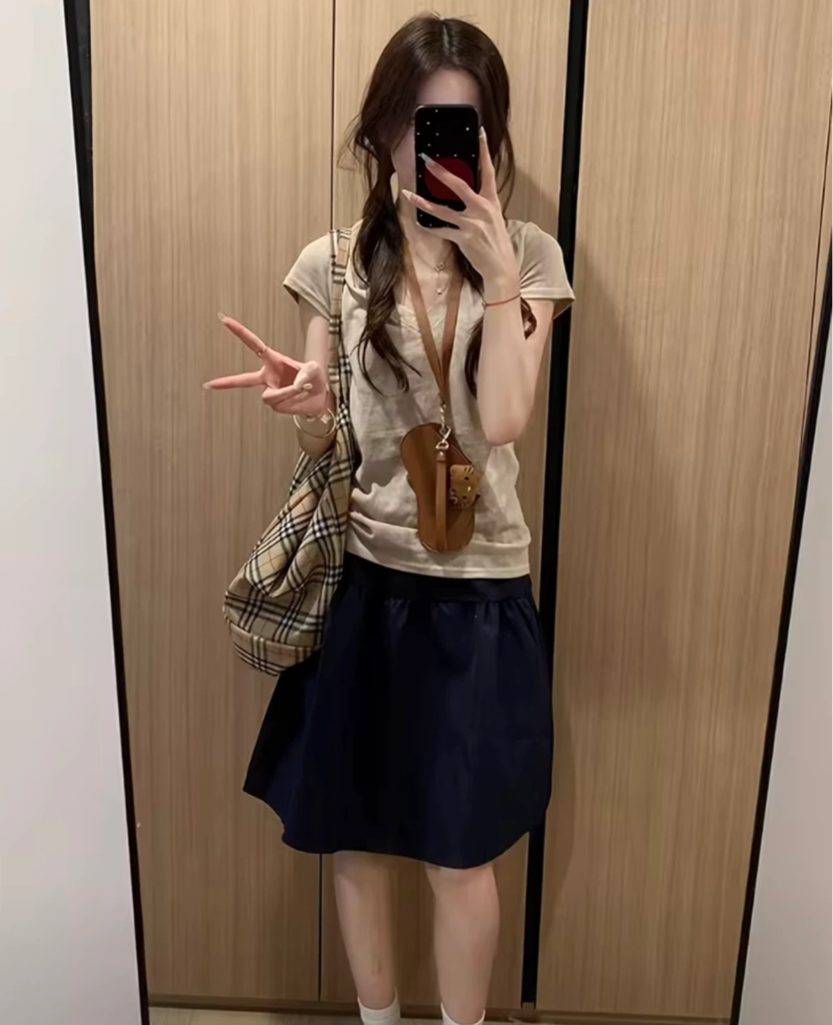 Navy Blue A-Line Mini Skirt