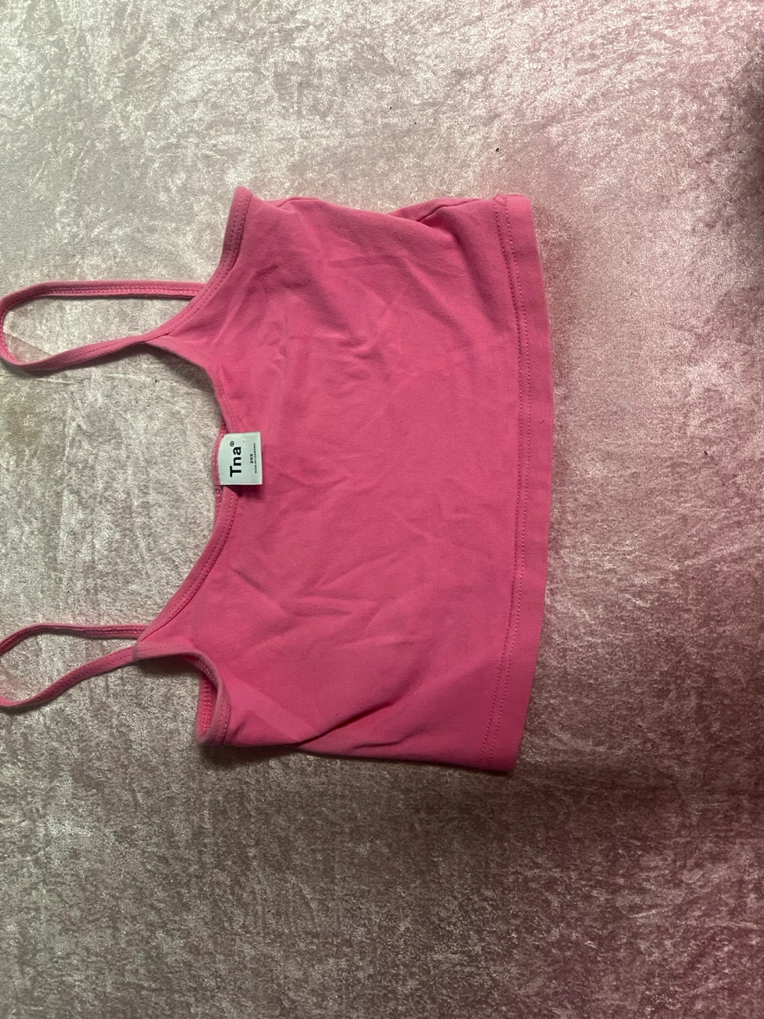 Tna Pink Spaghetti Strap Crop Top