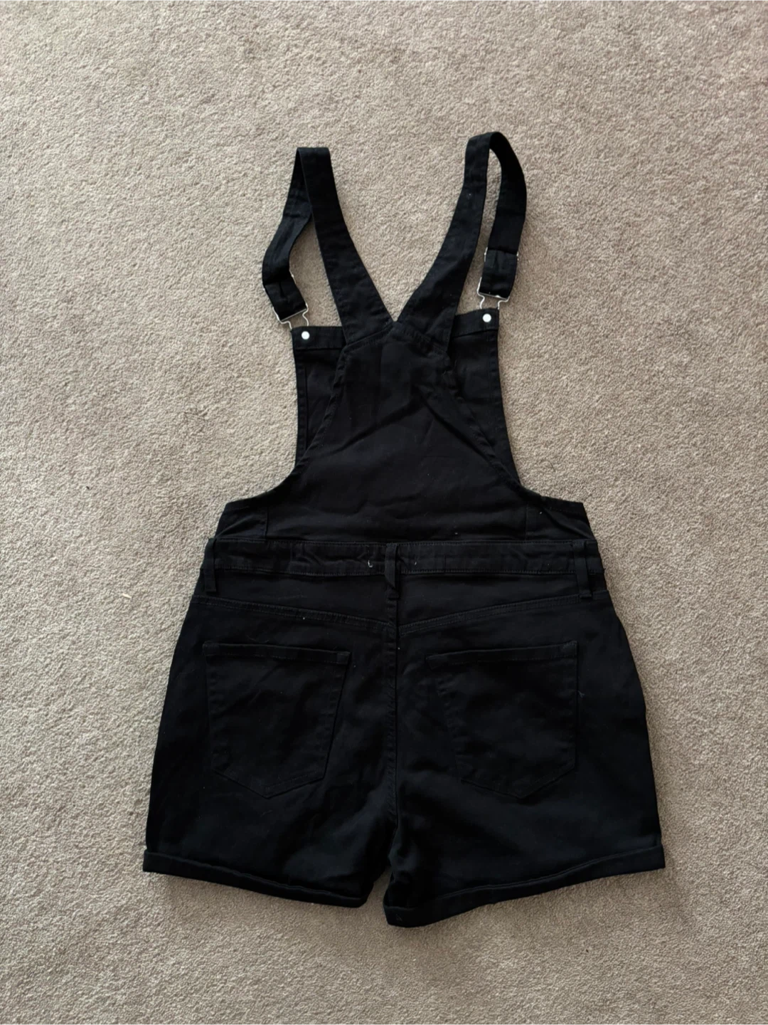 Black Denim Shortall Overalls - photo 2