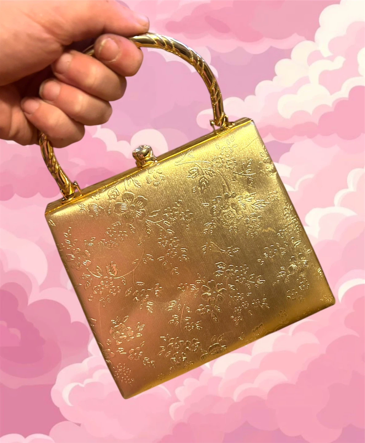 VINTAGE 1970 FARNELL PARIS GOLD EVENING CLUTCH