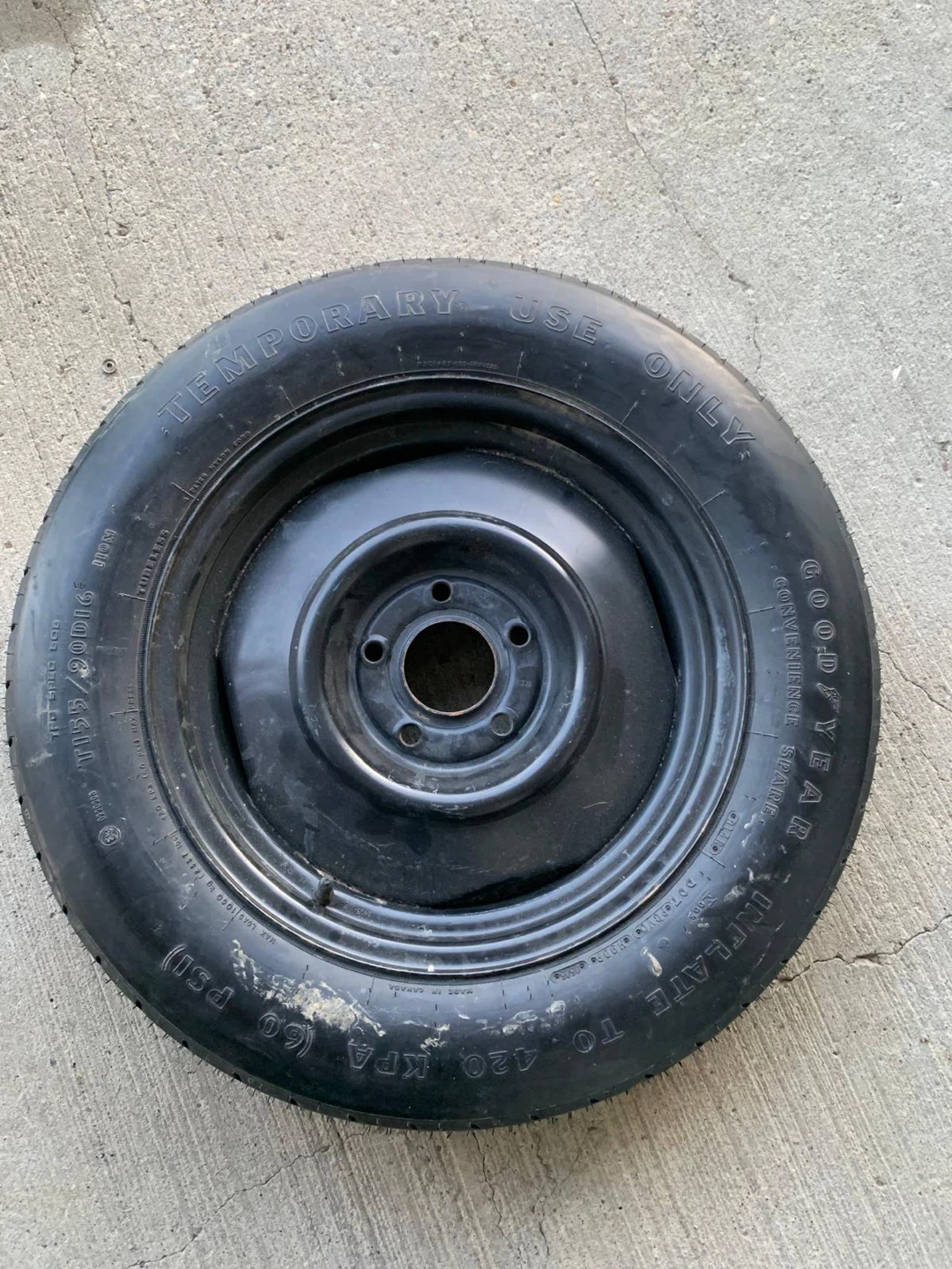 New Goodyear Temporary Use Spare Tire