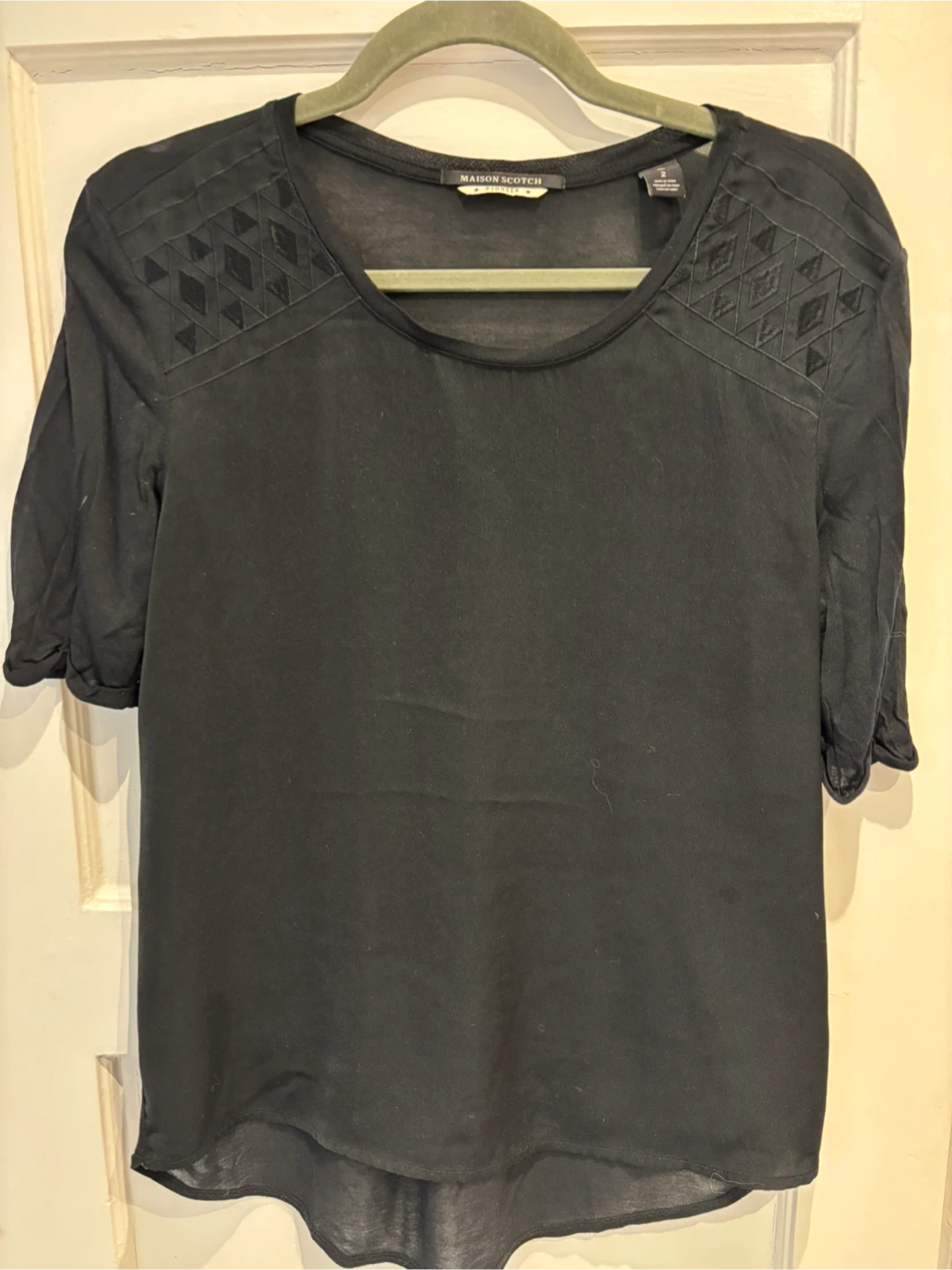 Maison Scotch Cute Black Top Size Medium
