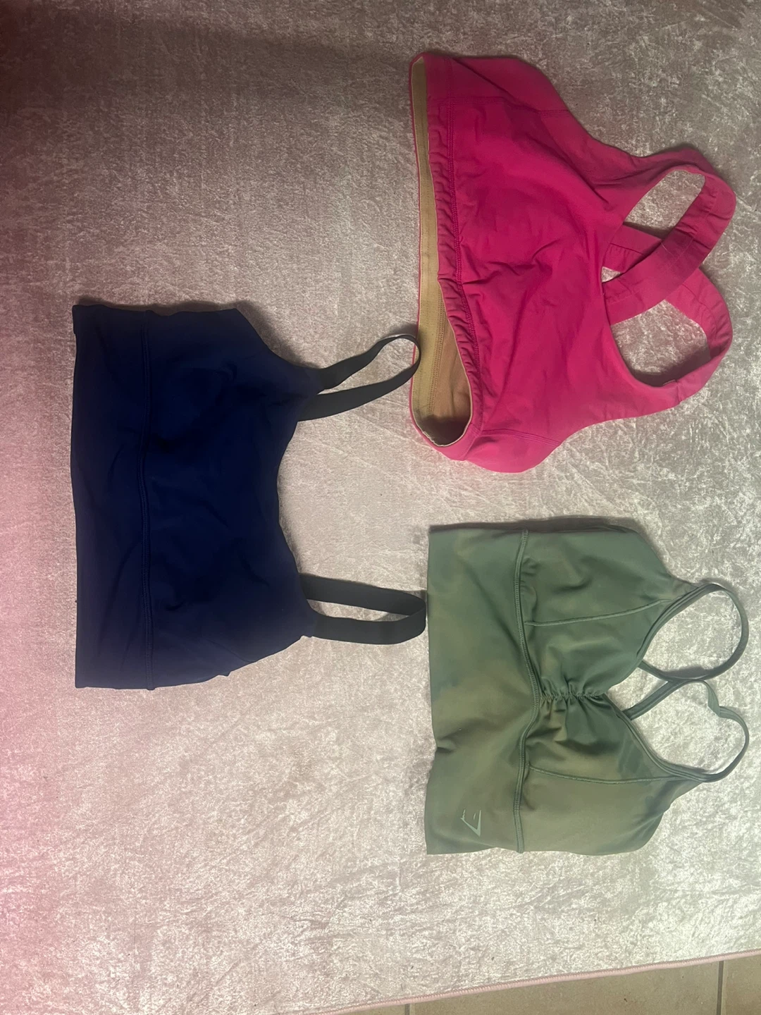 2 lululemon sports bras and gym shark sports bra