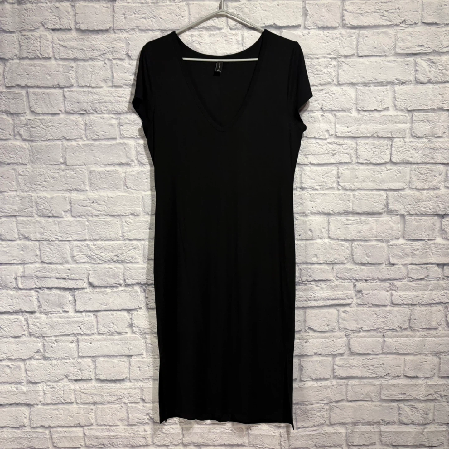 Black Gentle Fawn V-Neck Midi Dress