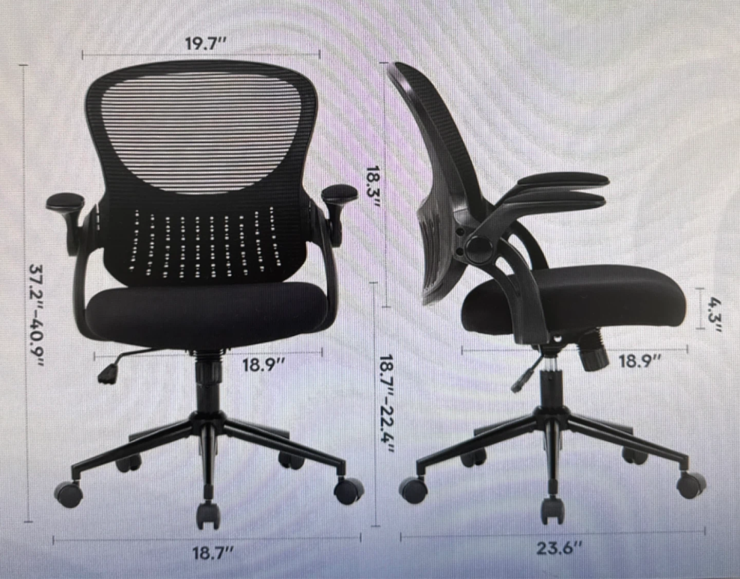 Black Mesh Office Chair with Adjustable Height and Tilt - photo 2