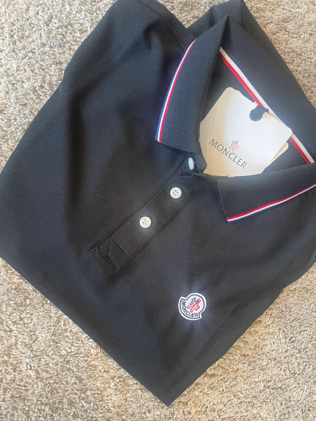 Moncler Black Polo Shirt