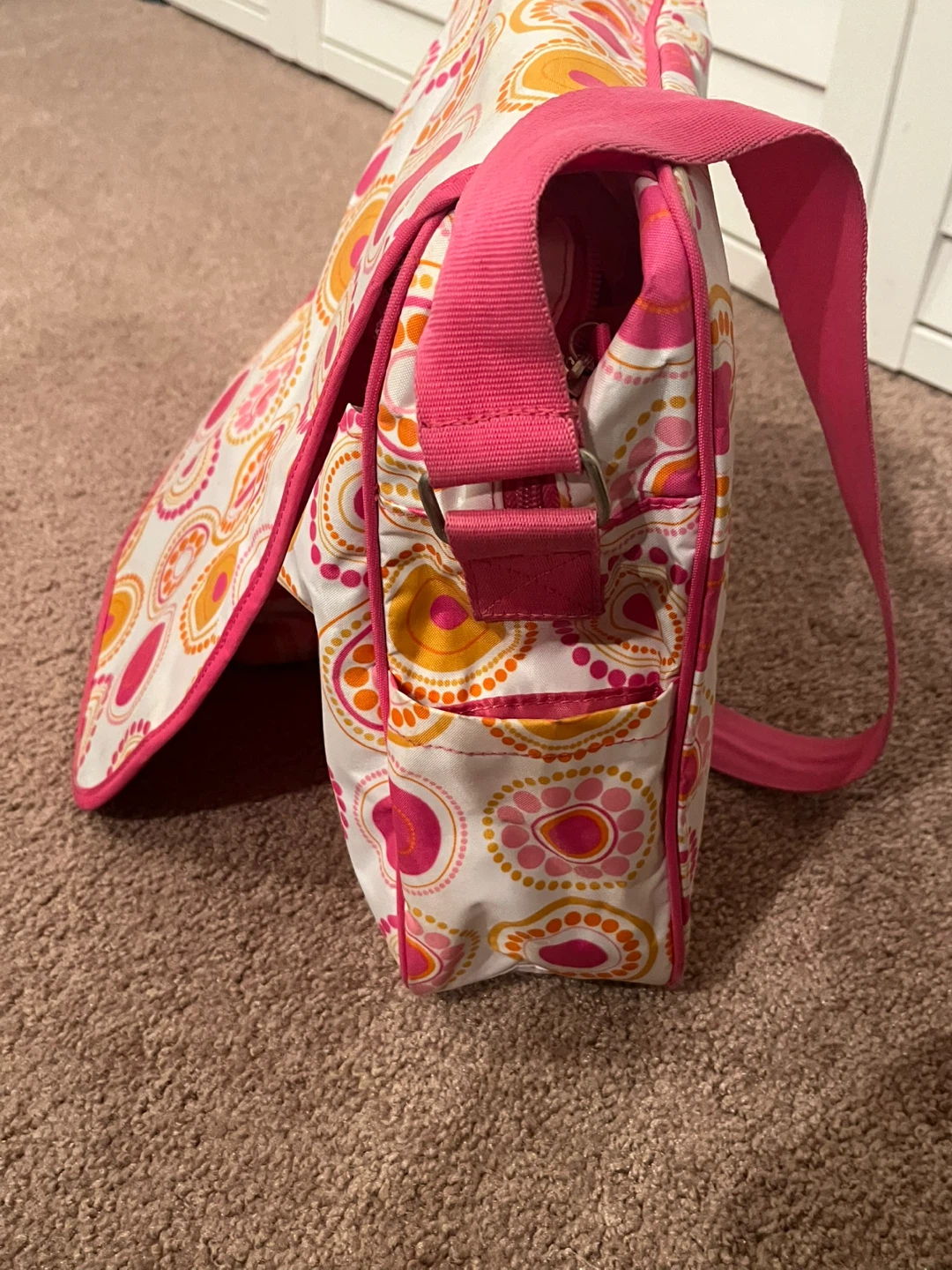 Pink & Orange Circles Messenger Bag with Matching Pouch - photo 5