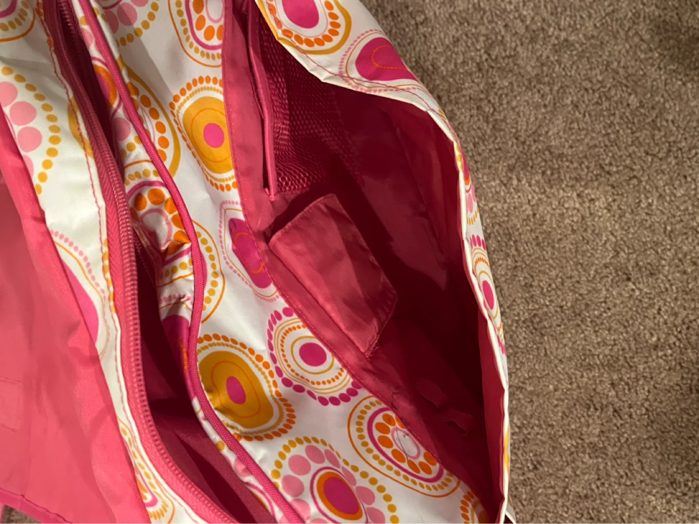 Pink & Orange Circles Messenger Bag with Matching Pouch - photo 4