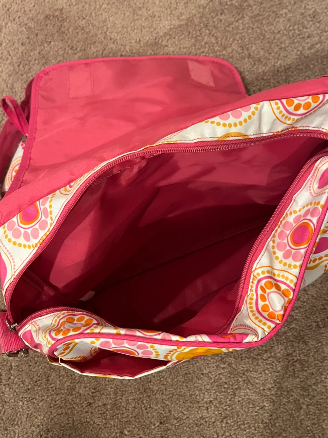 Pink & Orange Circles Messenger Bag with Matching Pouch - photo 3