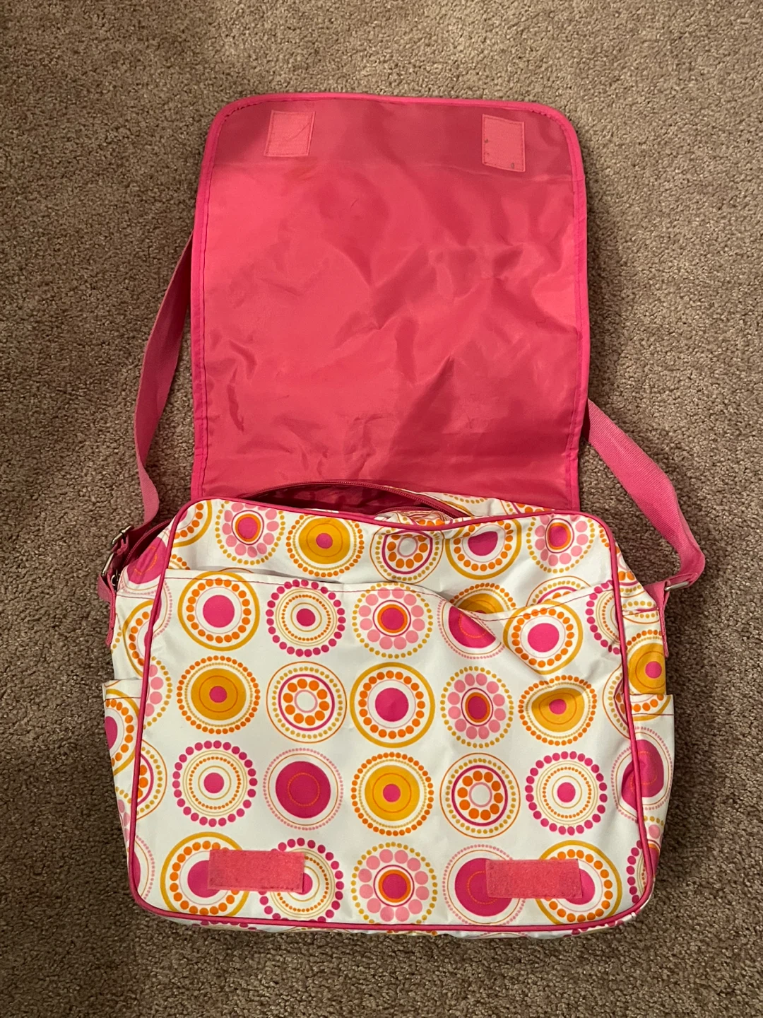 Pink & Orange Circles Messenger Bag with Matching Pouch - photo 2