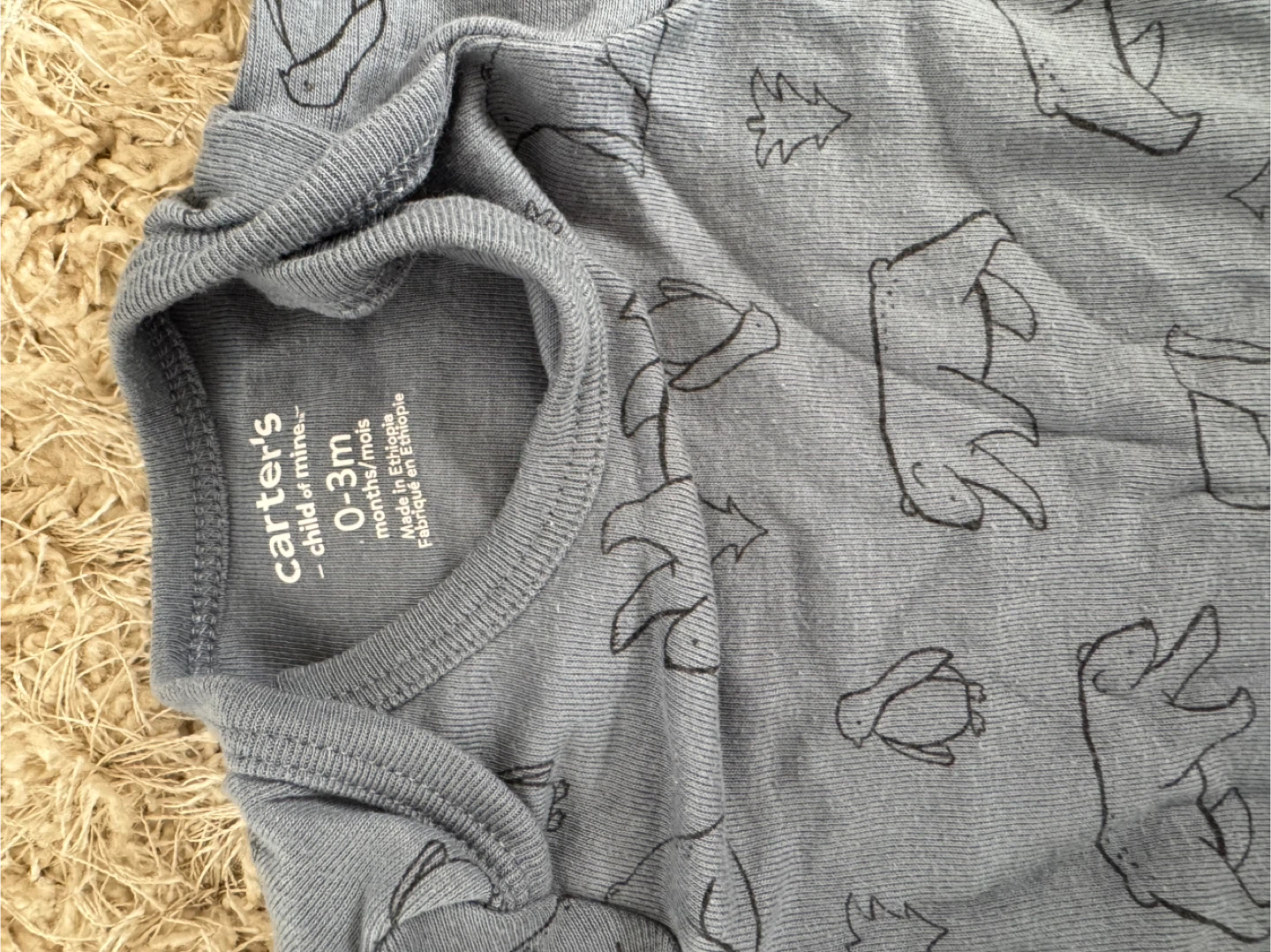 Carter's Baby Boys 0-3M Blue Bear Print Bodysuit - photo 2