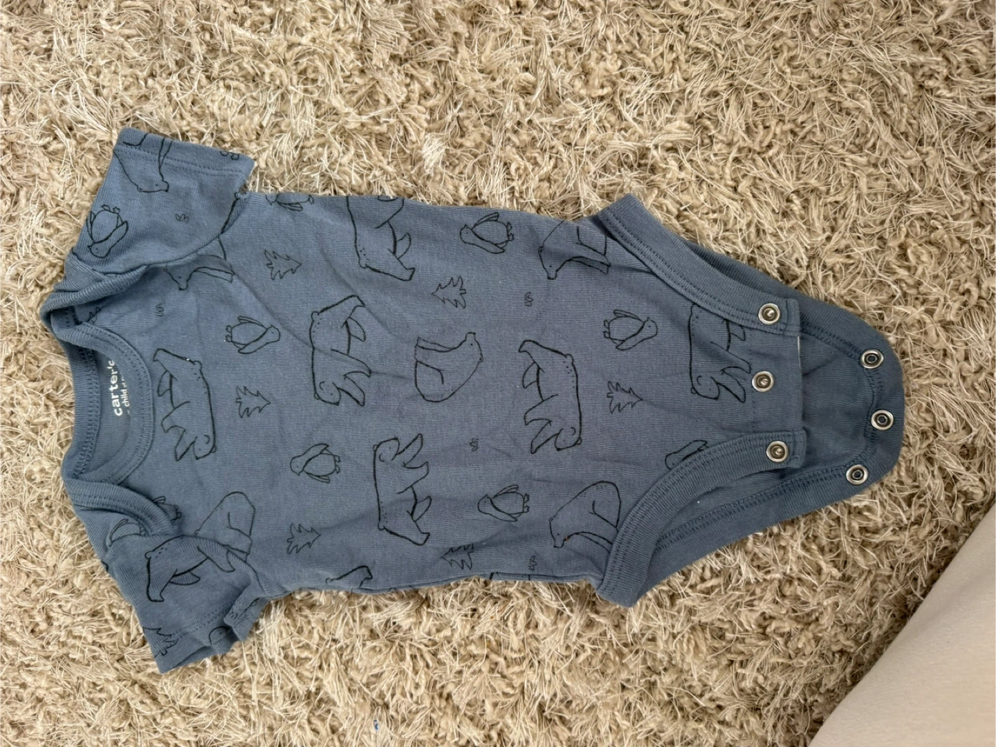 Carter's Baby Boys 0-3M Blue Bear Print Bodysuit