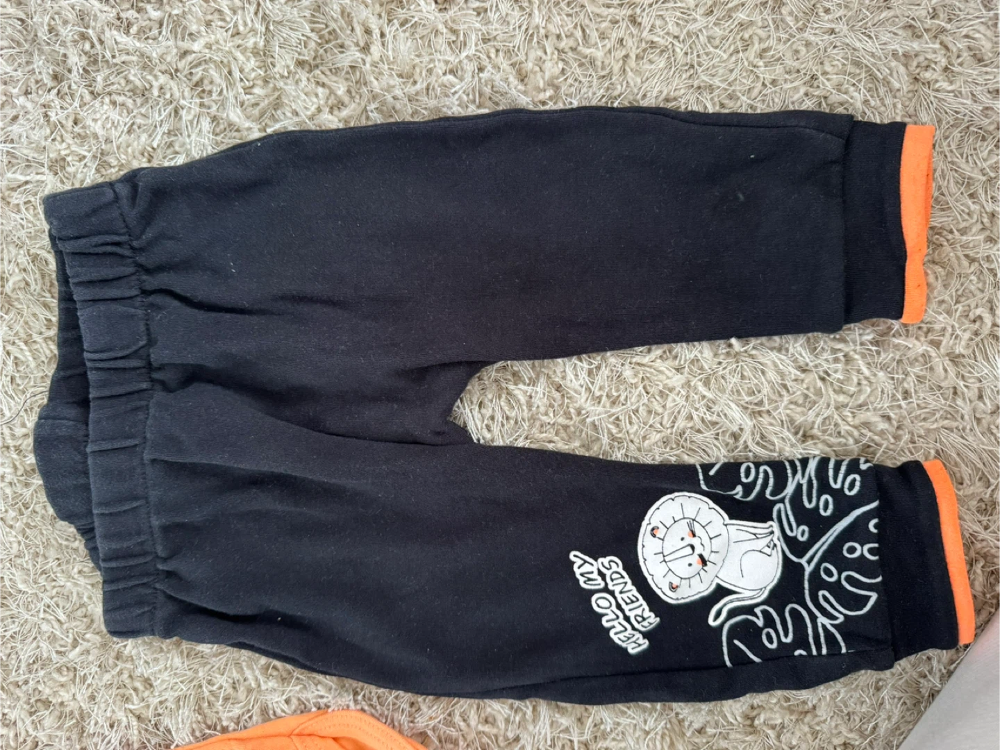 Kids Black Joggers with Lion Graphic