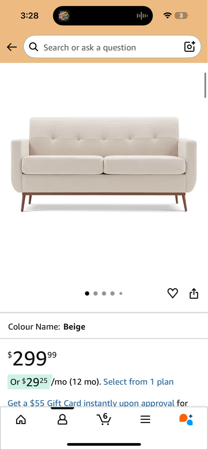 Beige Loveseat Sofa - photo 3