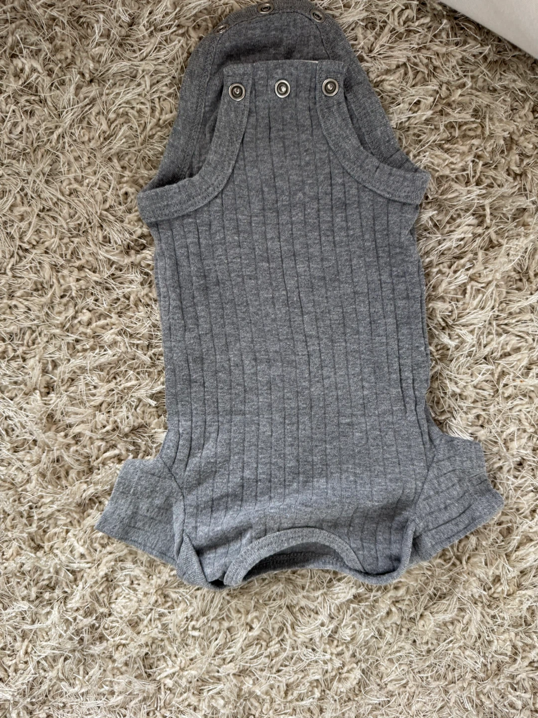 Carter's Newborn (0-3m) Ribbed Grey Bodysuit
