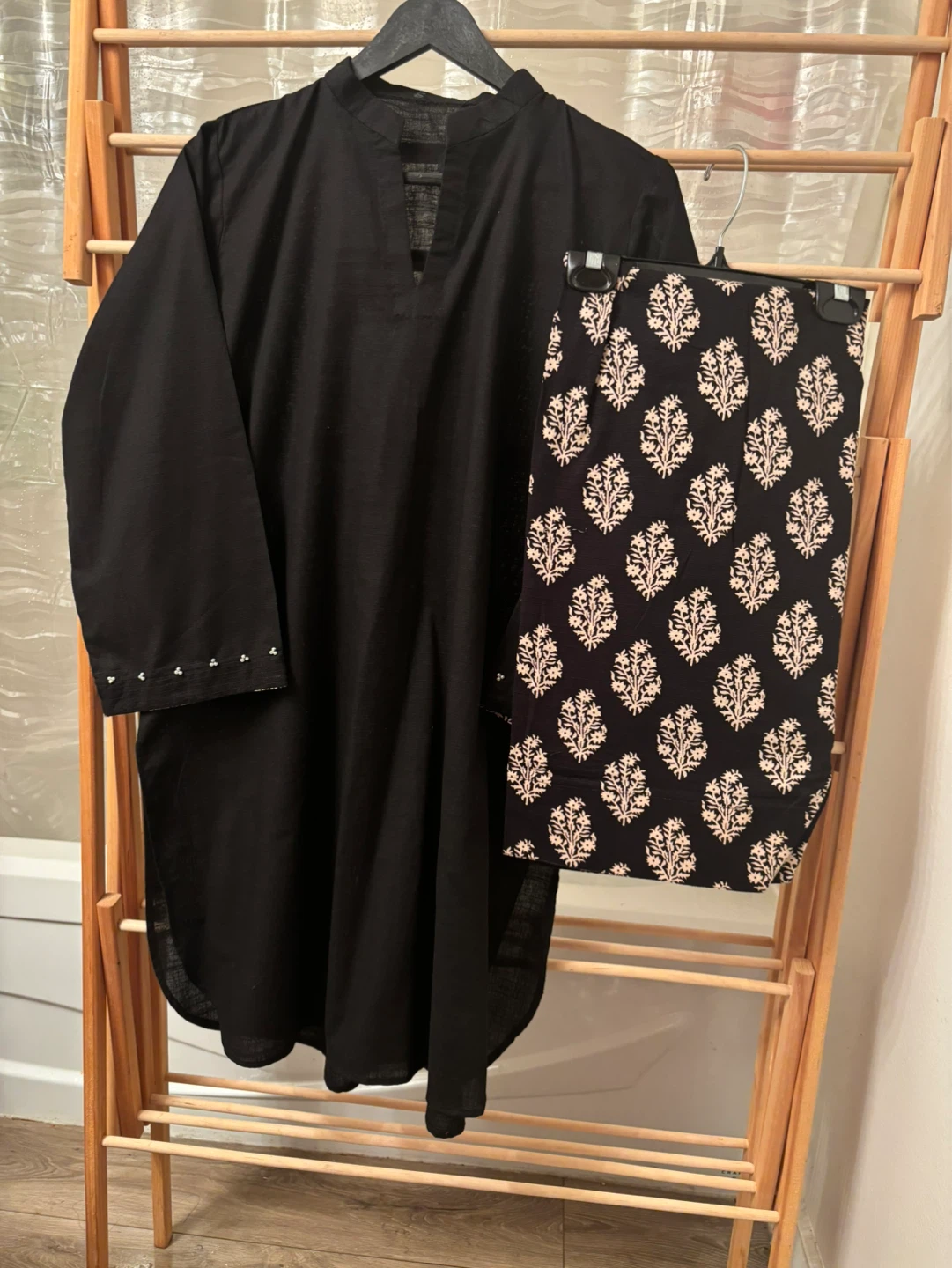 Black Kurti and Pants Set - photo 2