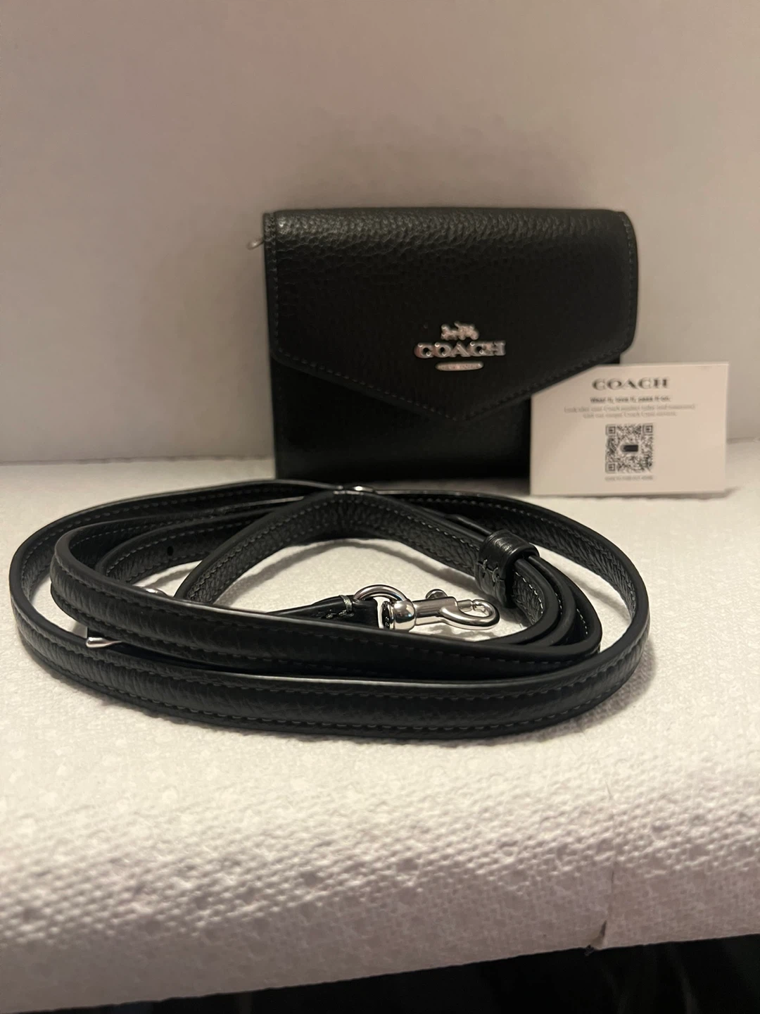 Coach Black Leather Flap Card Wallet - photo 4