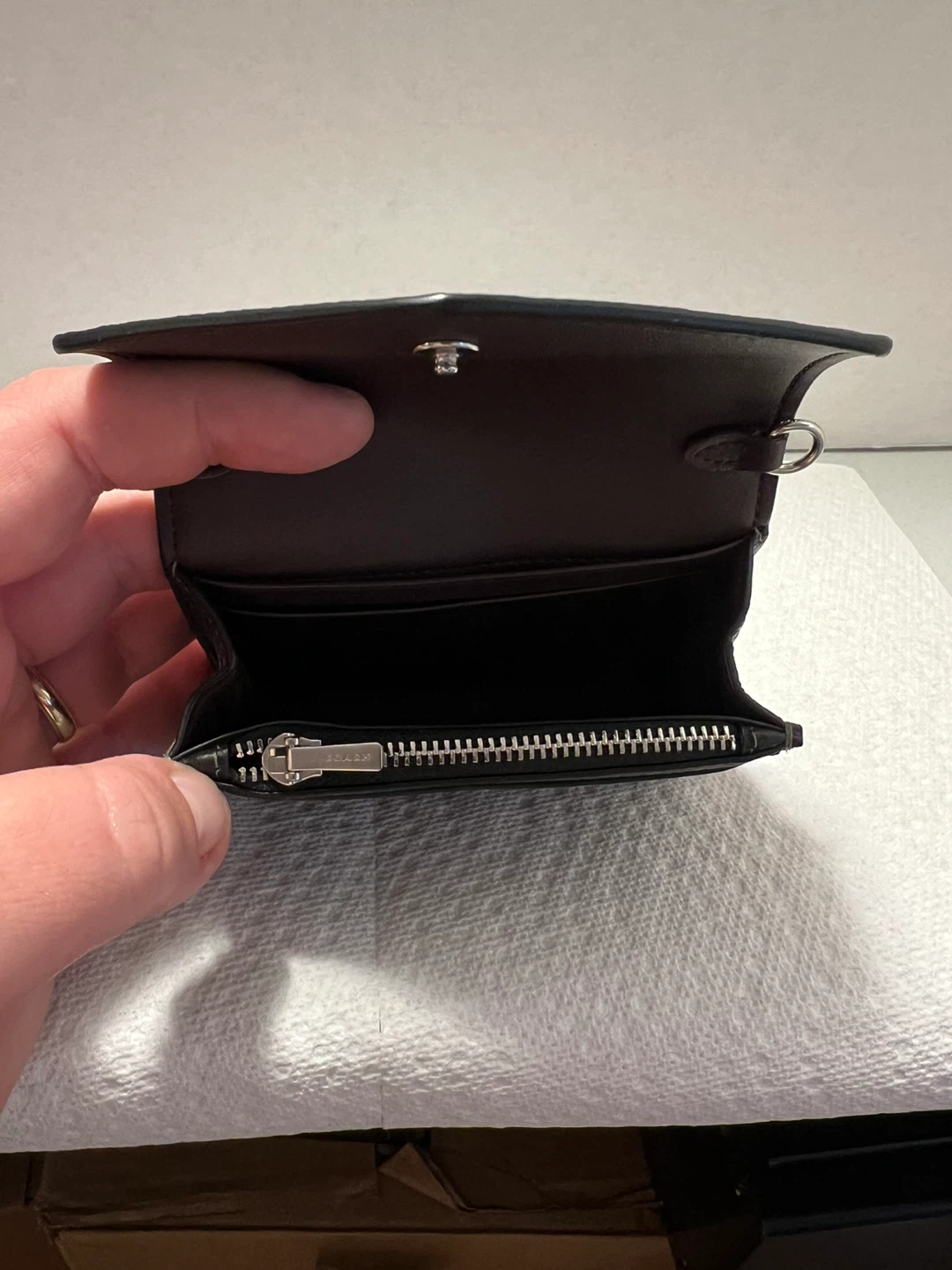 Coach Black Leather Flap Card Wallet - photo 2