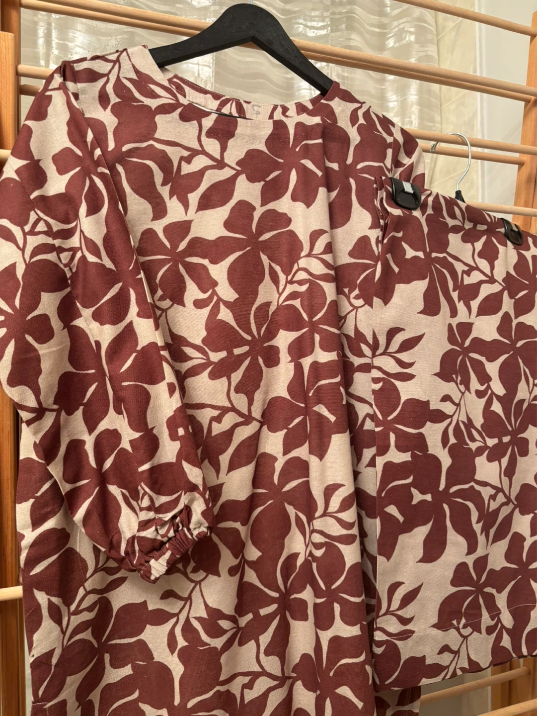 Brown Floral Linen Set - photo 2