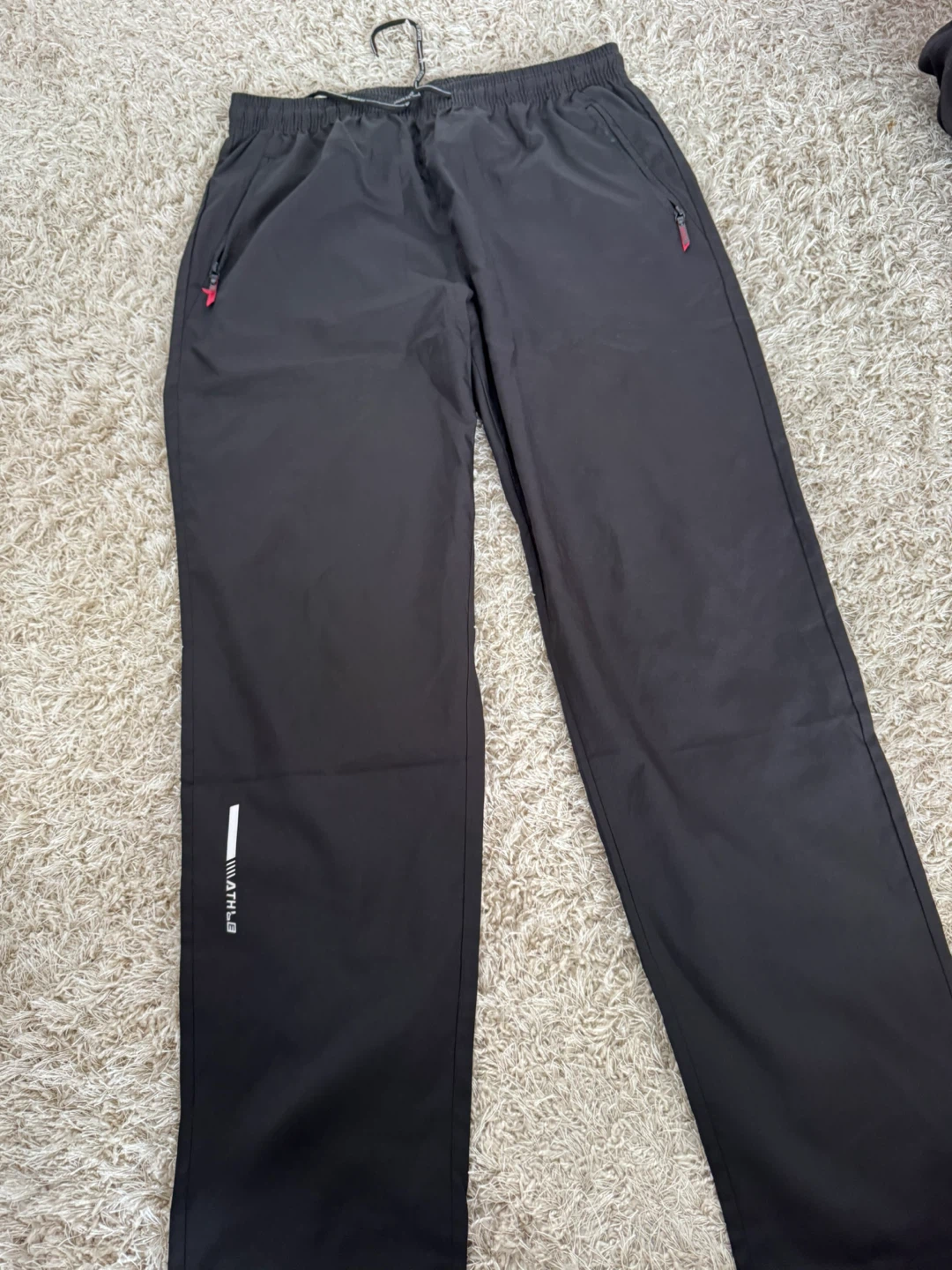 Black Athleisure Track Pants - Size Medium