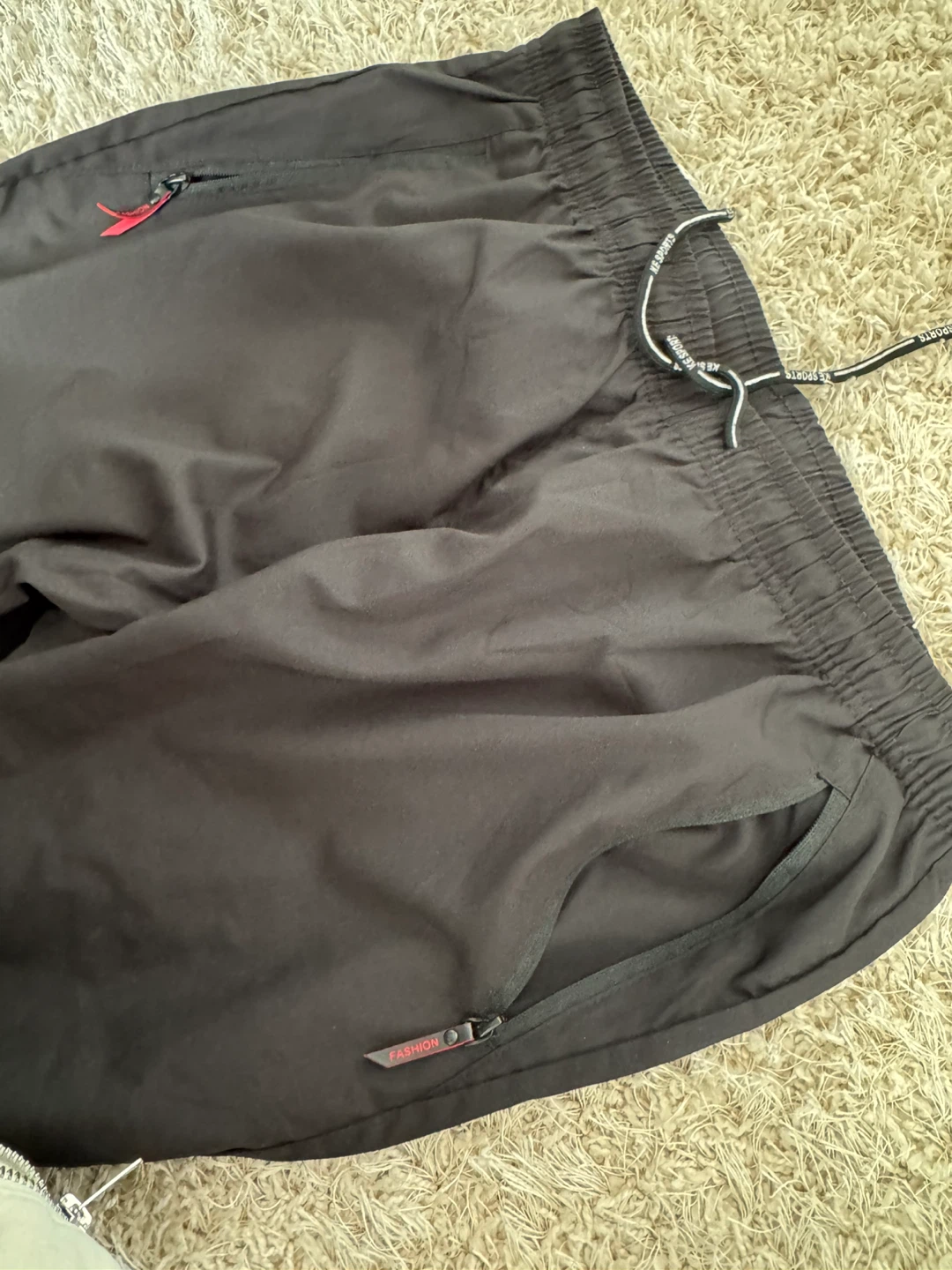 Black Athleisure Track Pants - Size Medium - photo 2