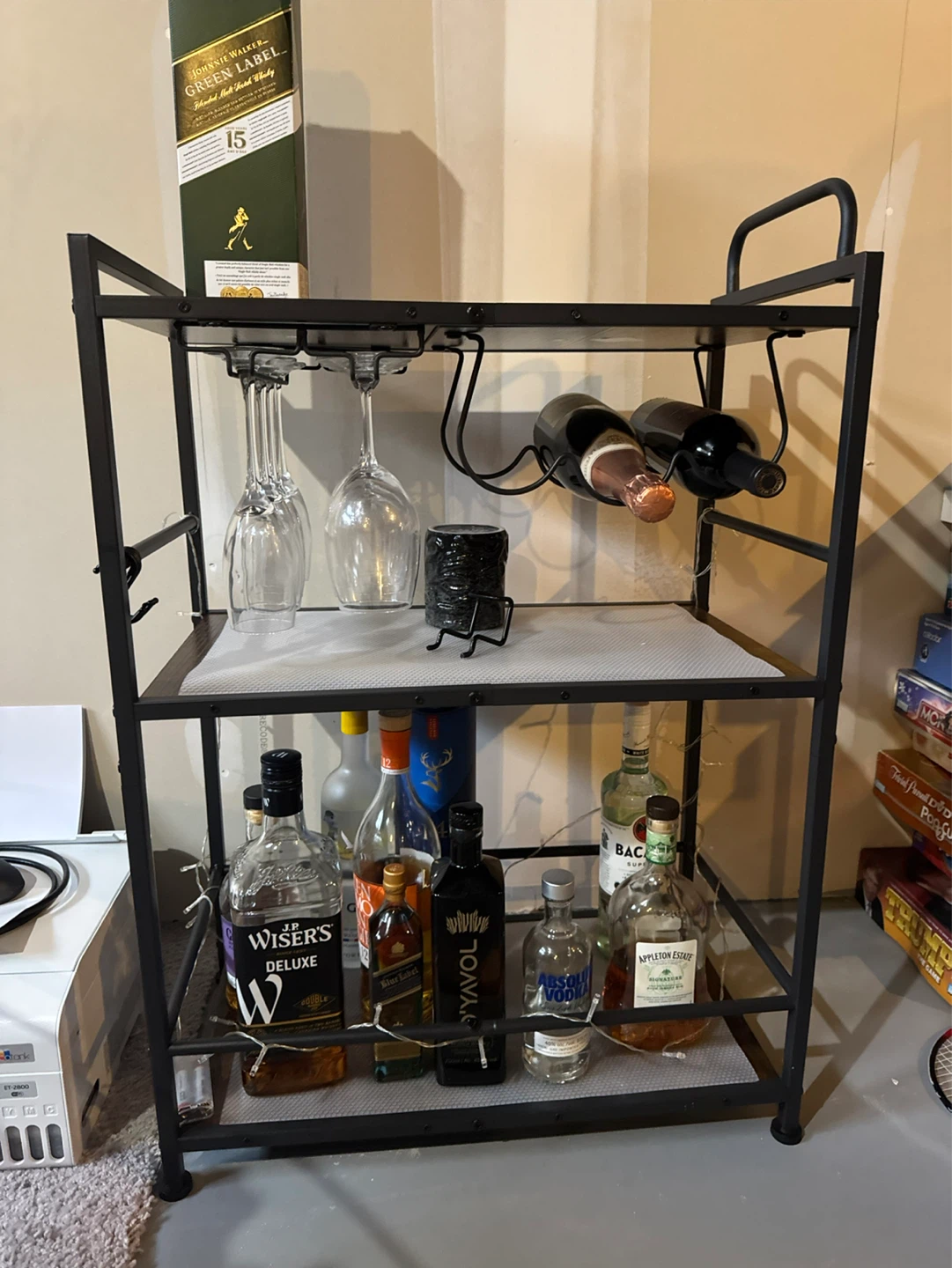 Black Metal Bar Cart