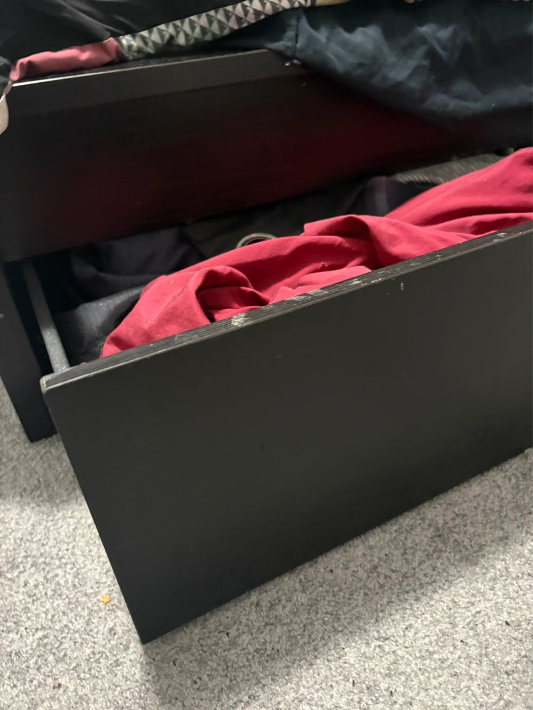 Black Queen Bed Frame with Storage Drawers - photo 3